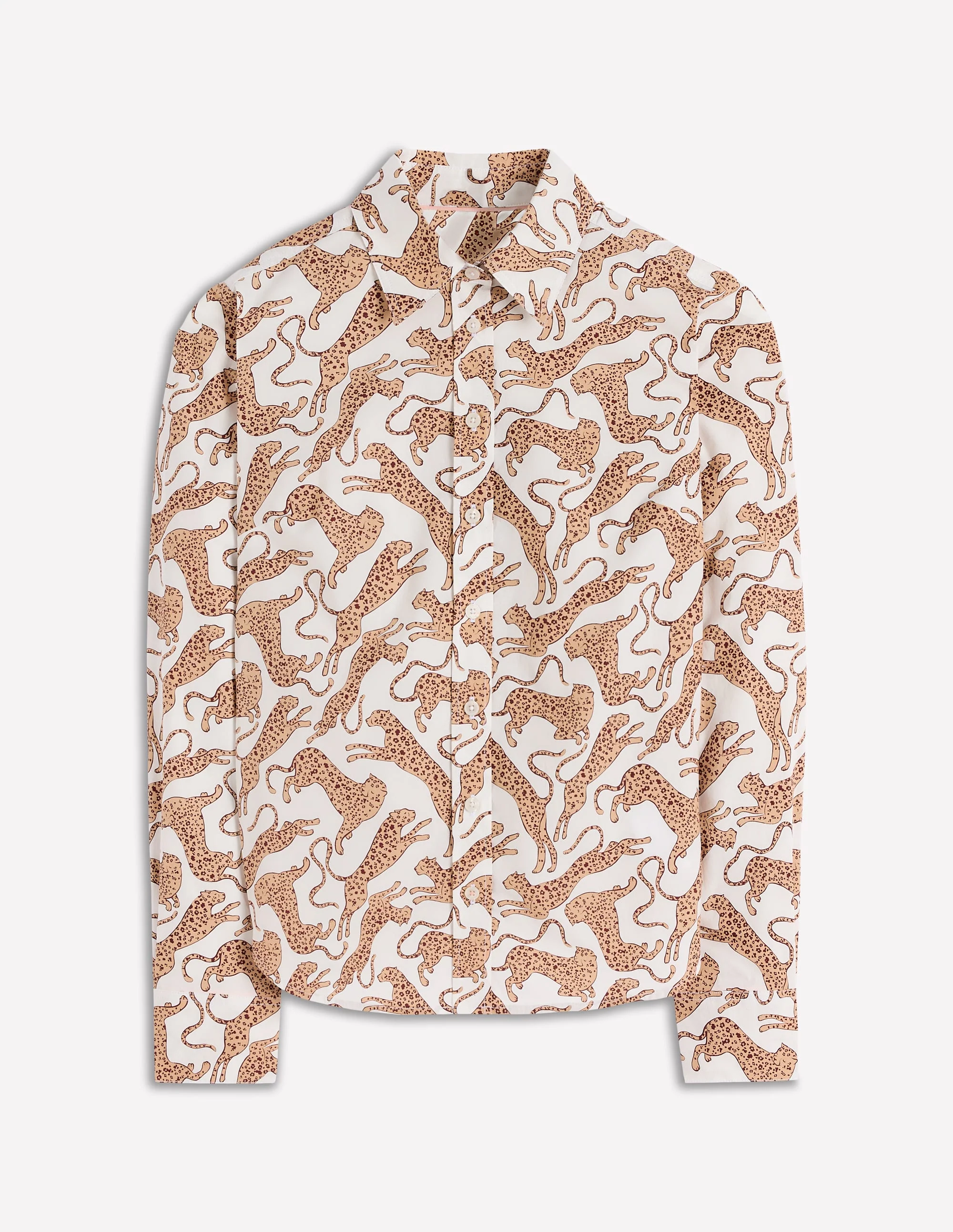 Sienna Cotton Shirt-Ivory, Leaping Leopard - Image 5