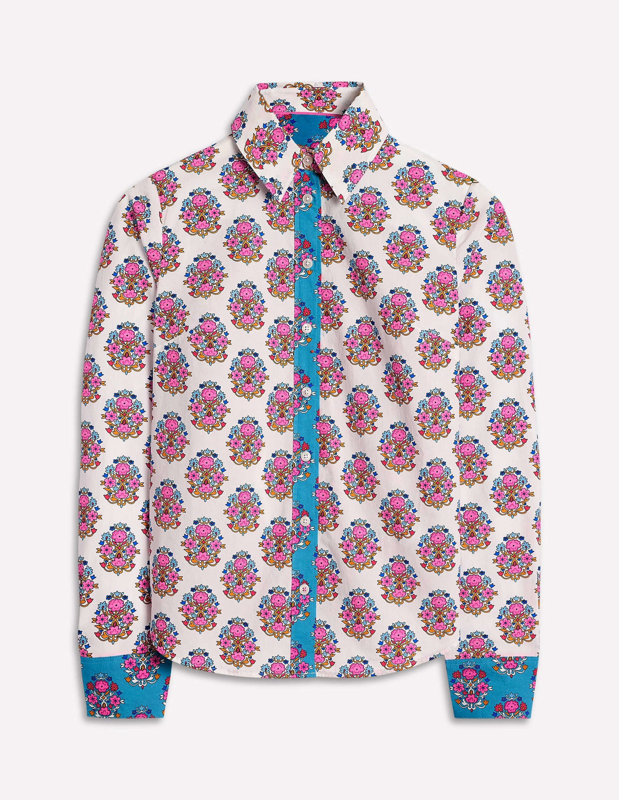 Sienna Cotton Shirt-Ivory, Wildflower Stamp - Image 6