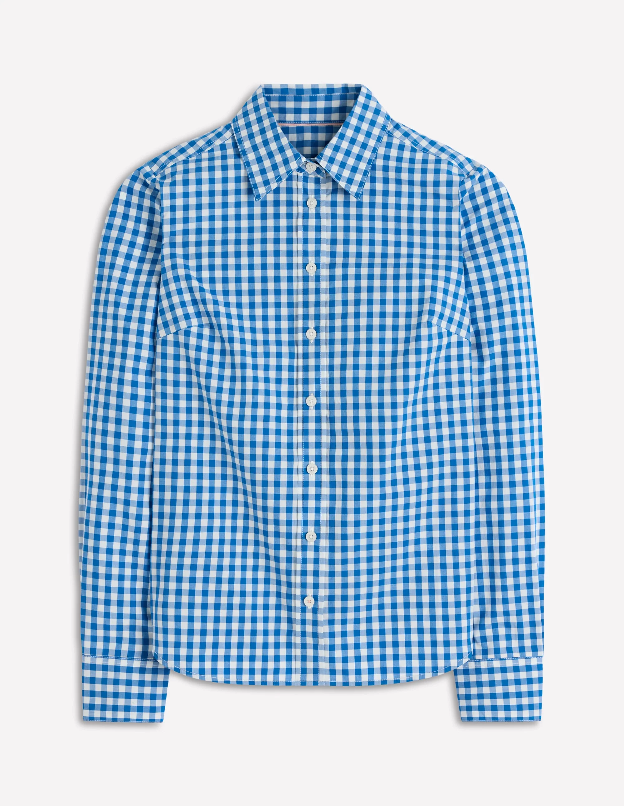 Sienna Cotton Shirt-Kingfisher Blue Gingham - Image 5