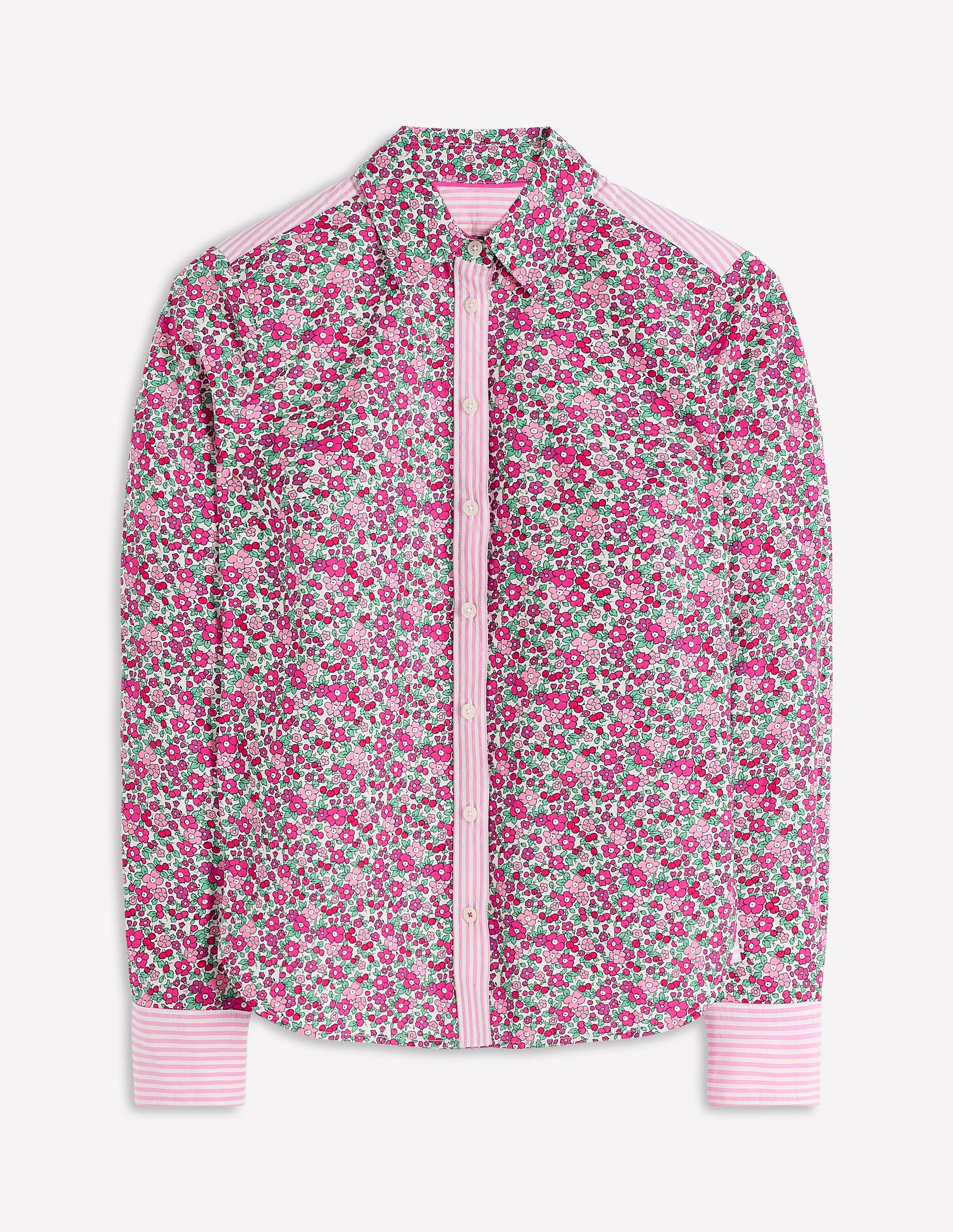 Sienna Cotton Shirt-Pop Pansy, Apple Blossom - Image 7