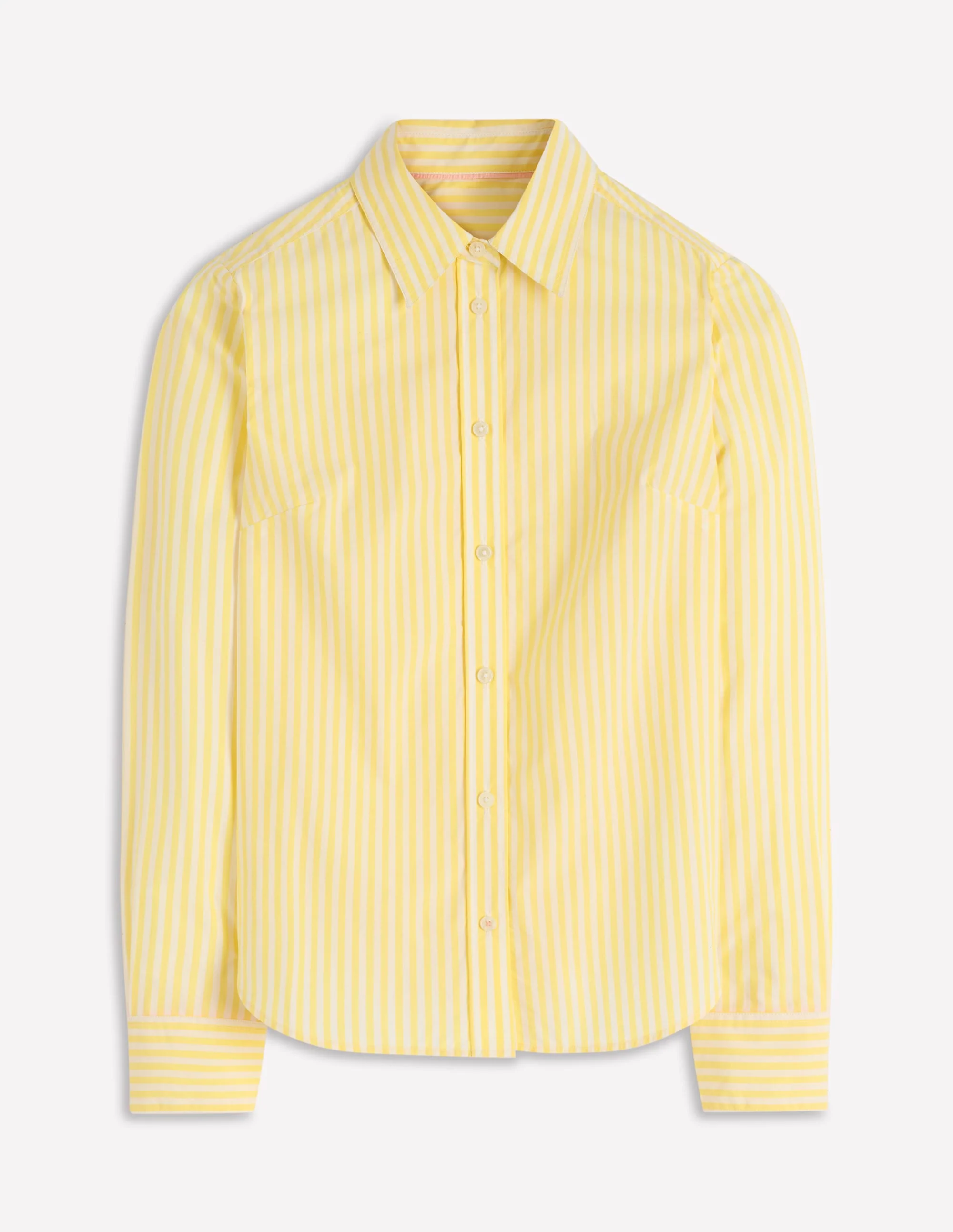 Sienna Cotton Shirt-Yellow and Ivory Stripe - Image 7