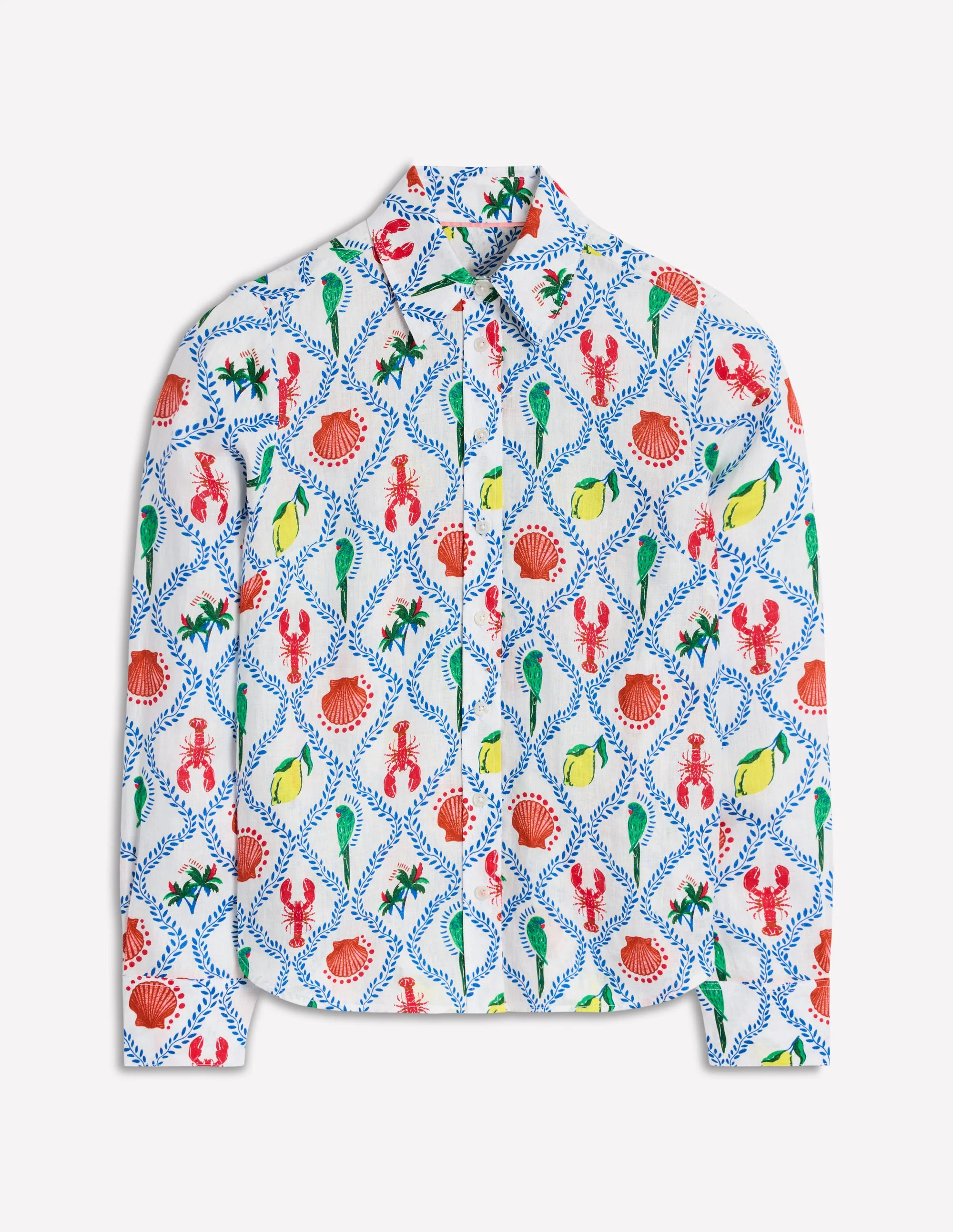 Sienna Linen Shirt-Ivory Tropical Bonanza - Image 6