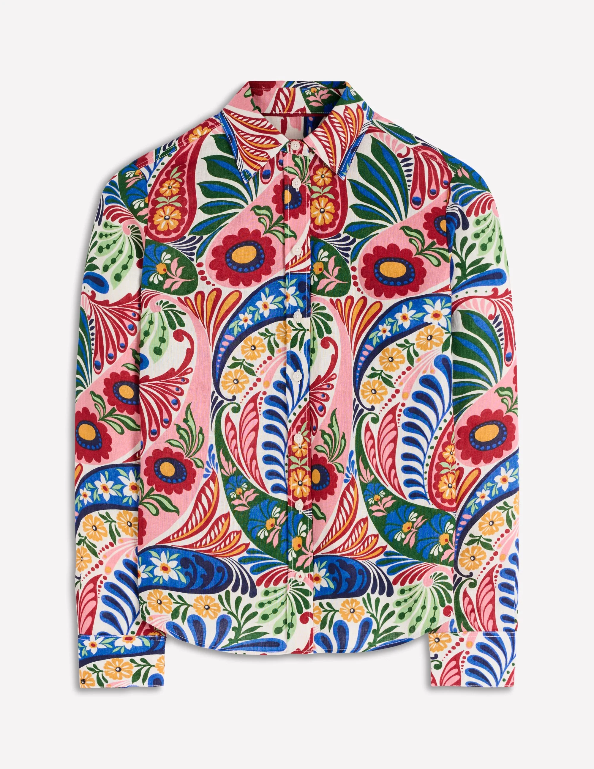 Sienna Linen Shirt-Multi, Enchanted Paisley - Image 6