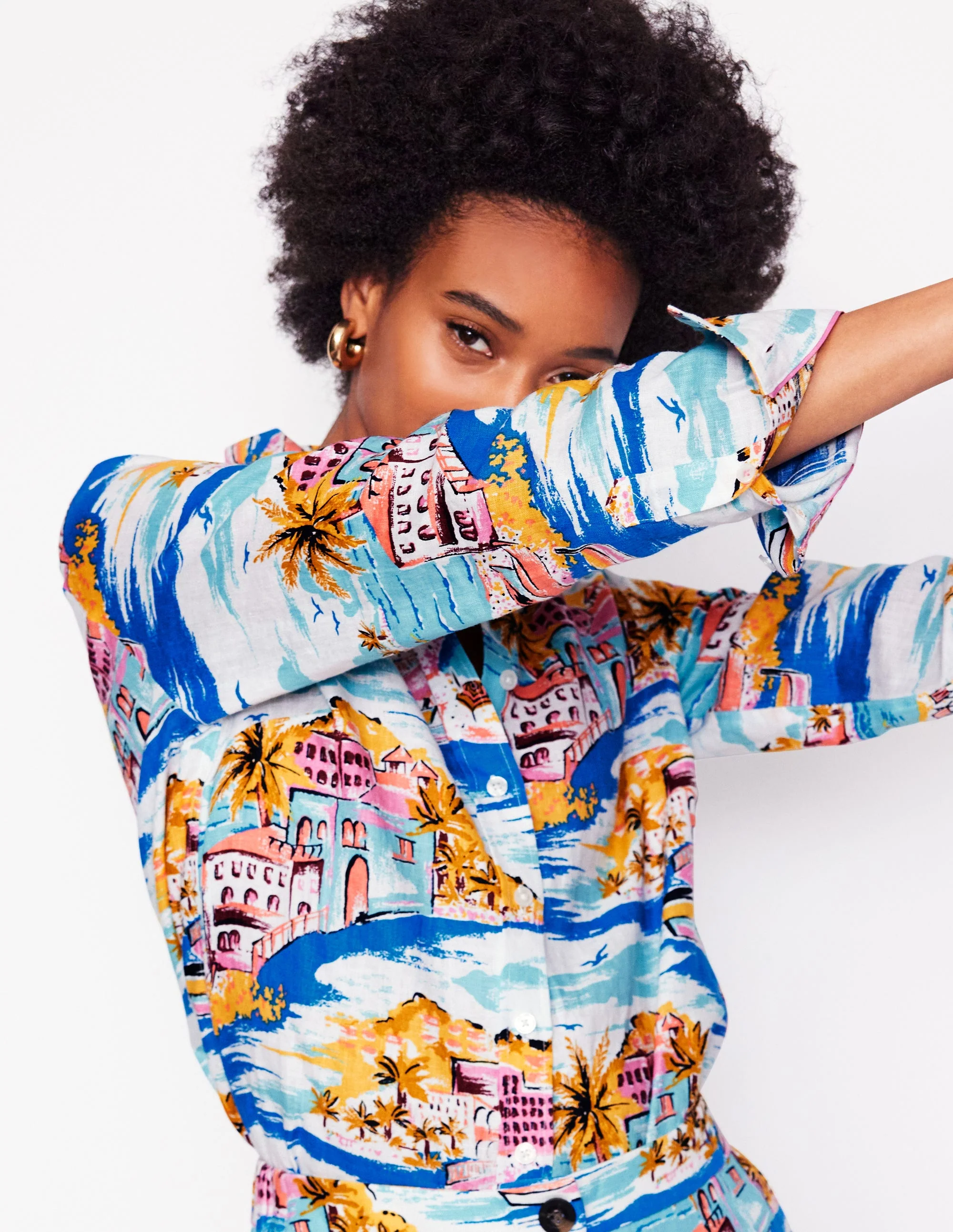 Sienna Linen Shirt-Multi, Paradise Bay - Image 2