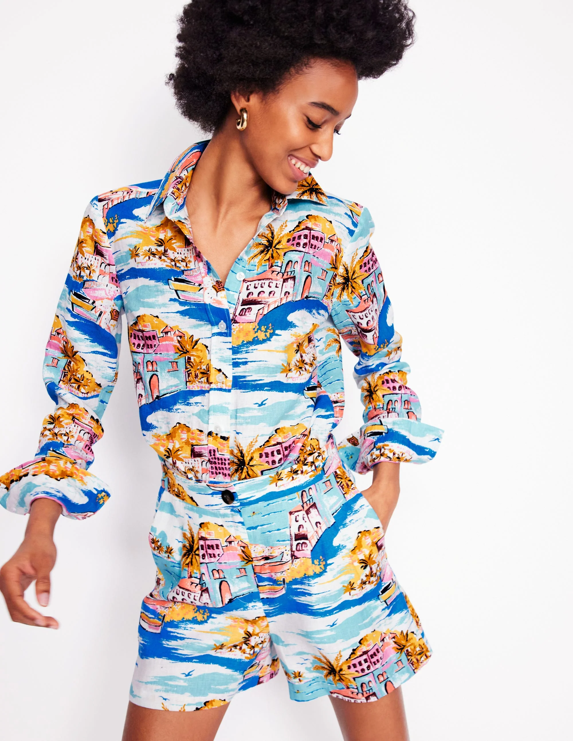Sienna Linen Shirt-Multi, Paradise Bay - Image 4