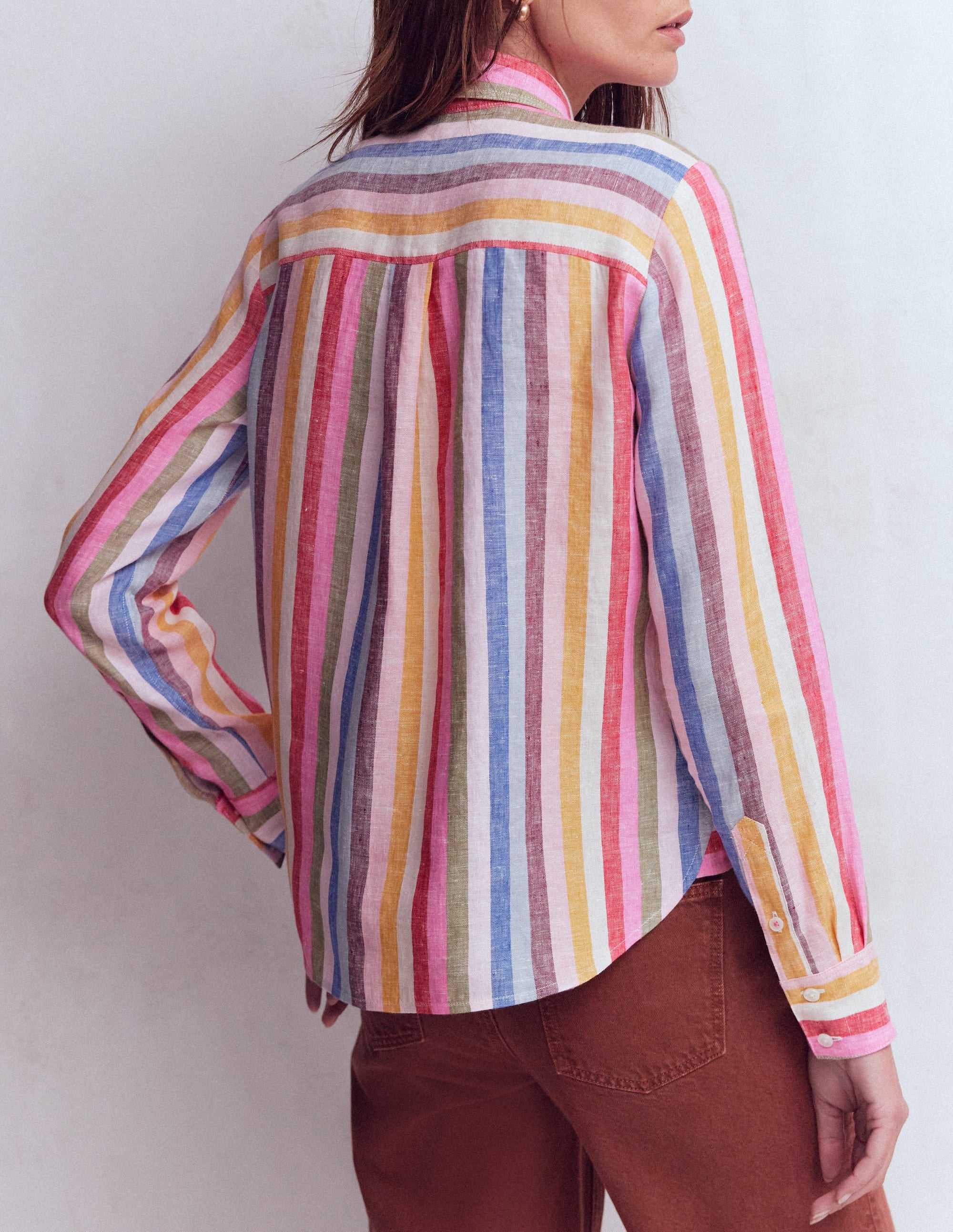 Sienna Linen Shirt-Multi Stripe - Image 4