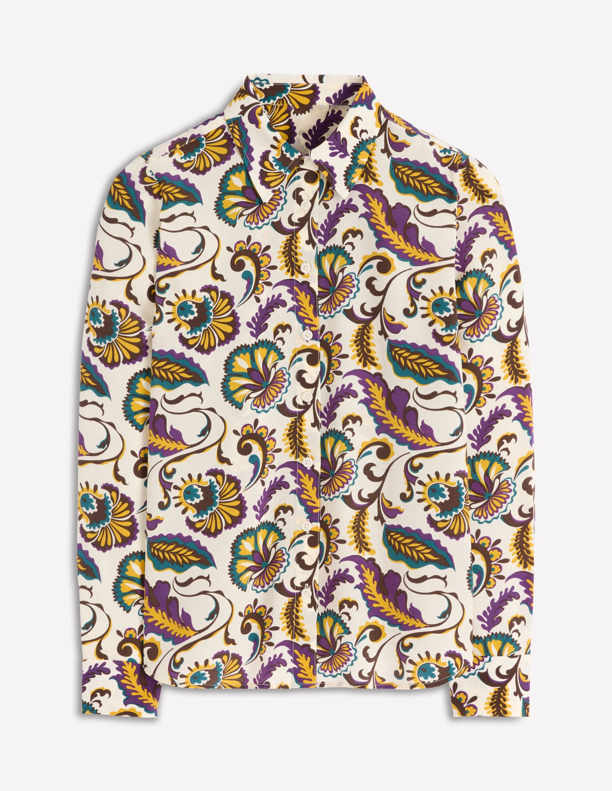 Sienna Silk Shirt-Multi, Ornate Meadow - Image 6