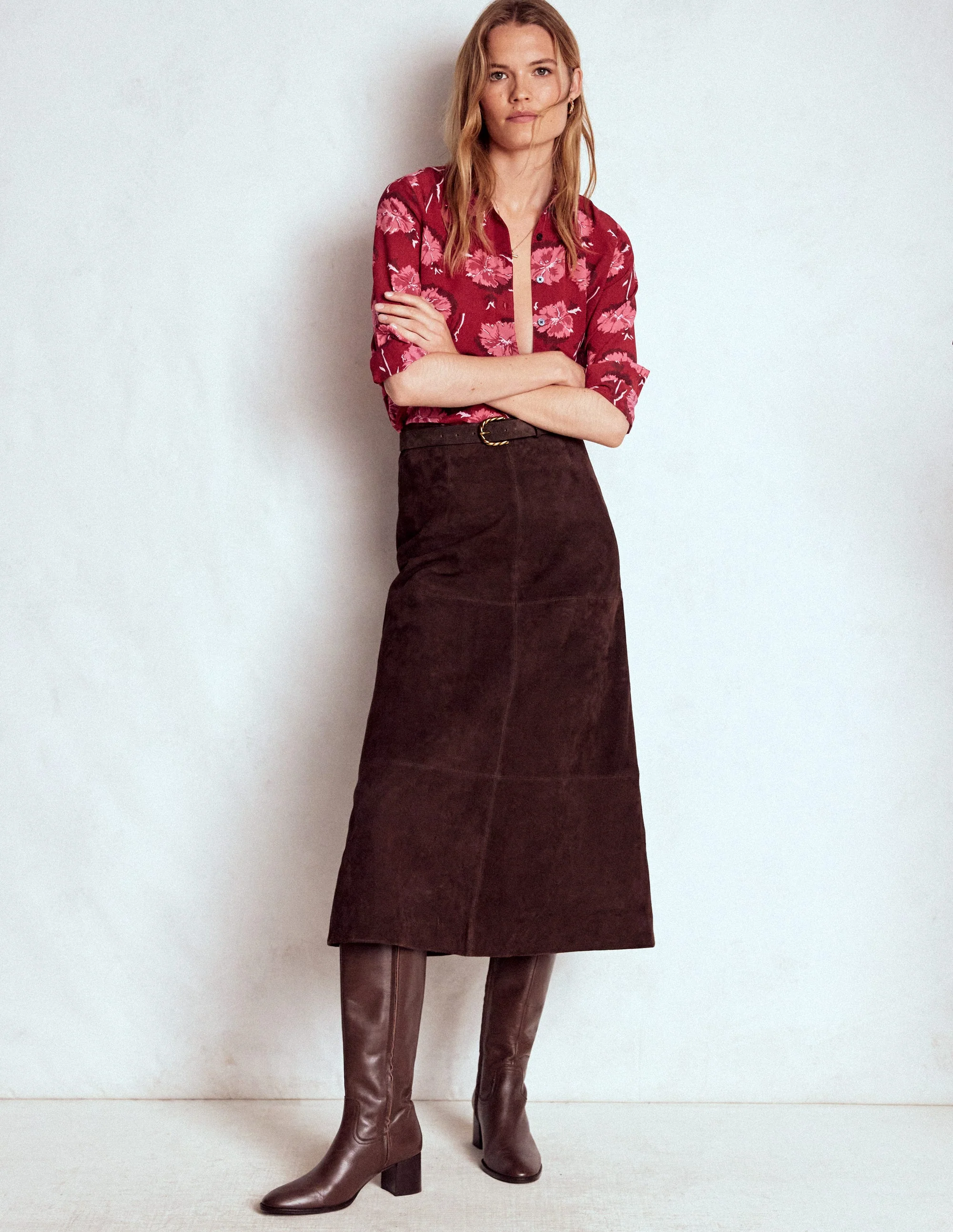 Sienna Silk Shirt-Red, Delicate Carnation - Image 4