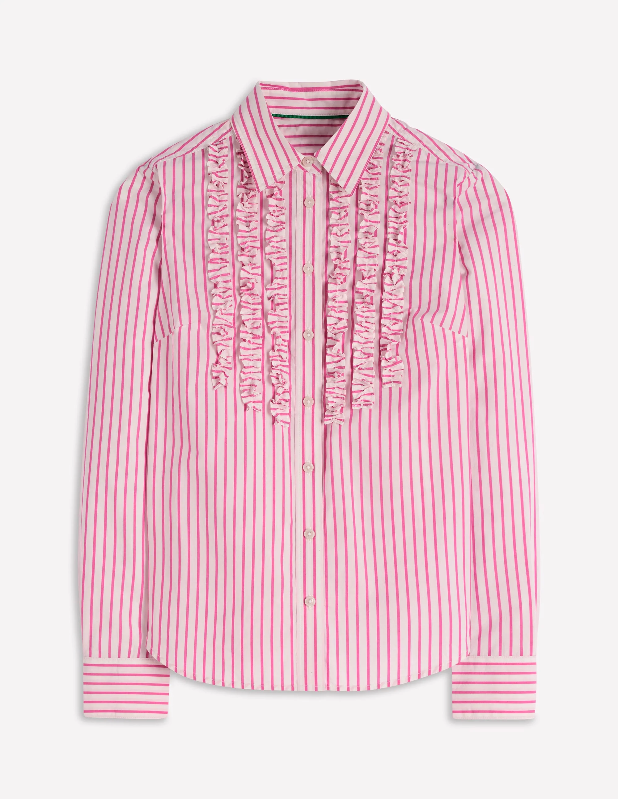 Sienna Trim Detail Shirt-Ivory, Pink stripe - Image 5