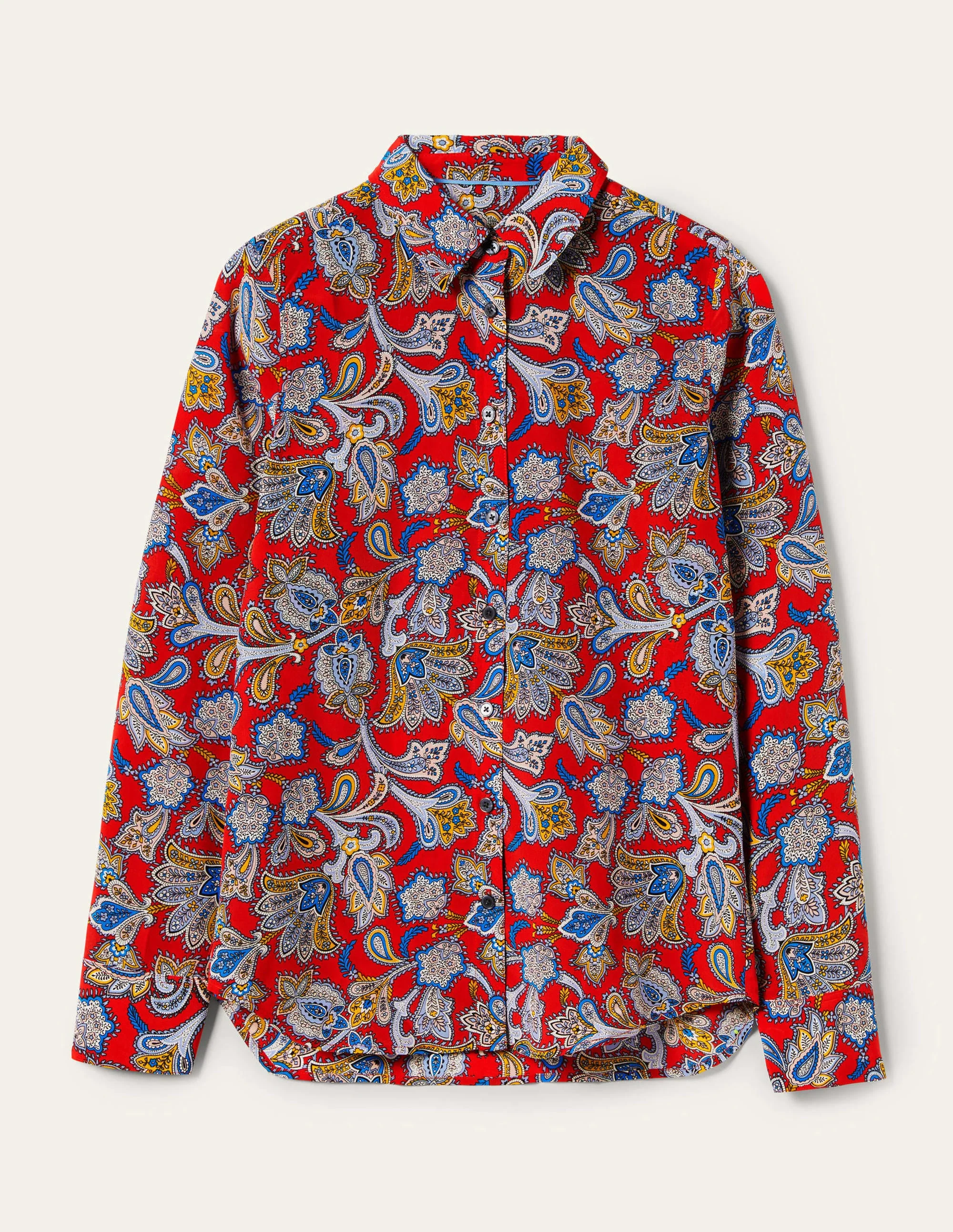 Silk Shirt-Aurora Red, Paisley Bud - Image 7