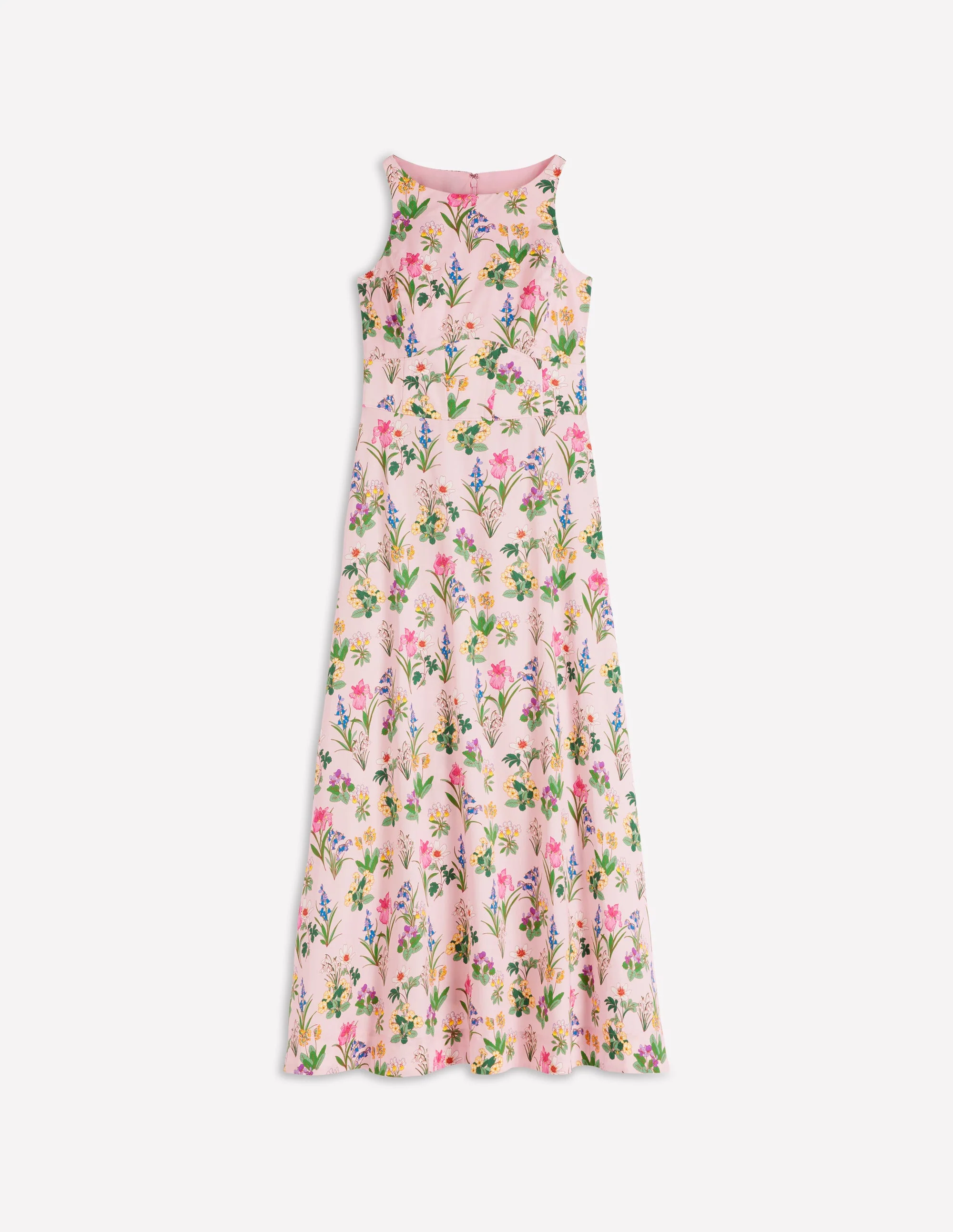 Silvia Boned Bodice Maxi Dress-French Pink, Delicate Blossom - Image 7