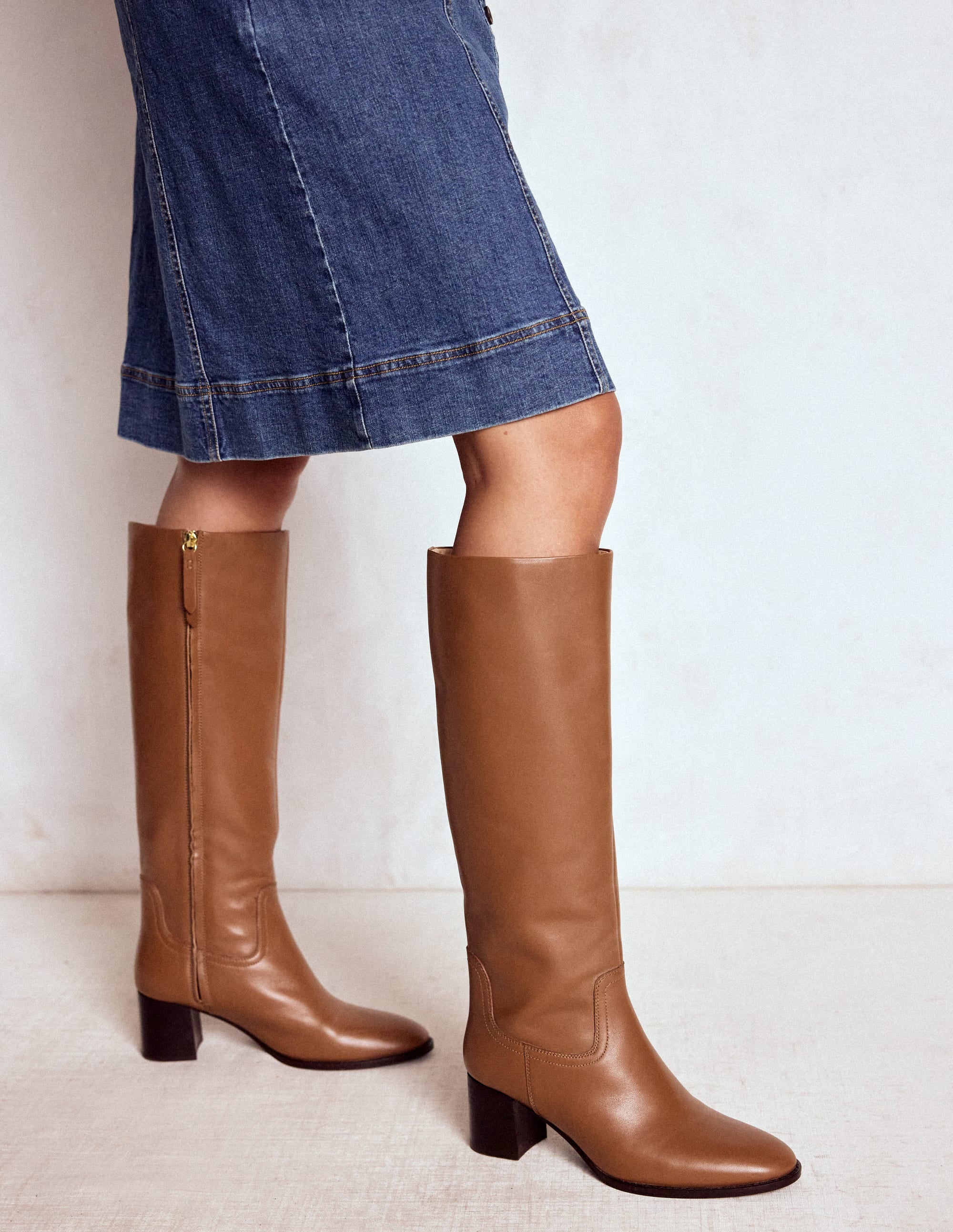 Skye Smart Knee Boots-Tan - Image 2