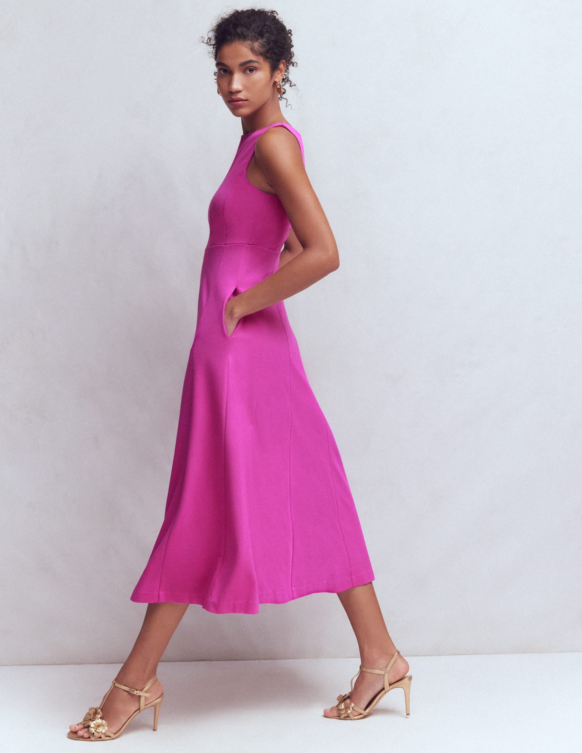 Sleeveless Ponte Midi Dress-Passion Flower - Image 6