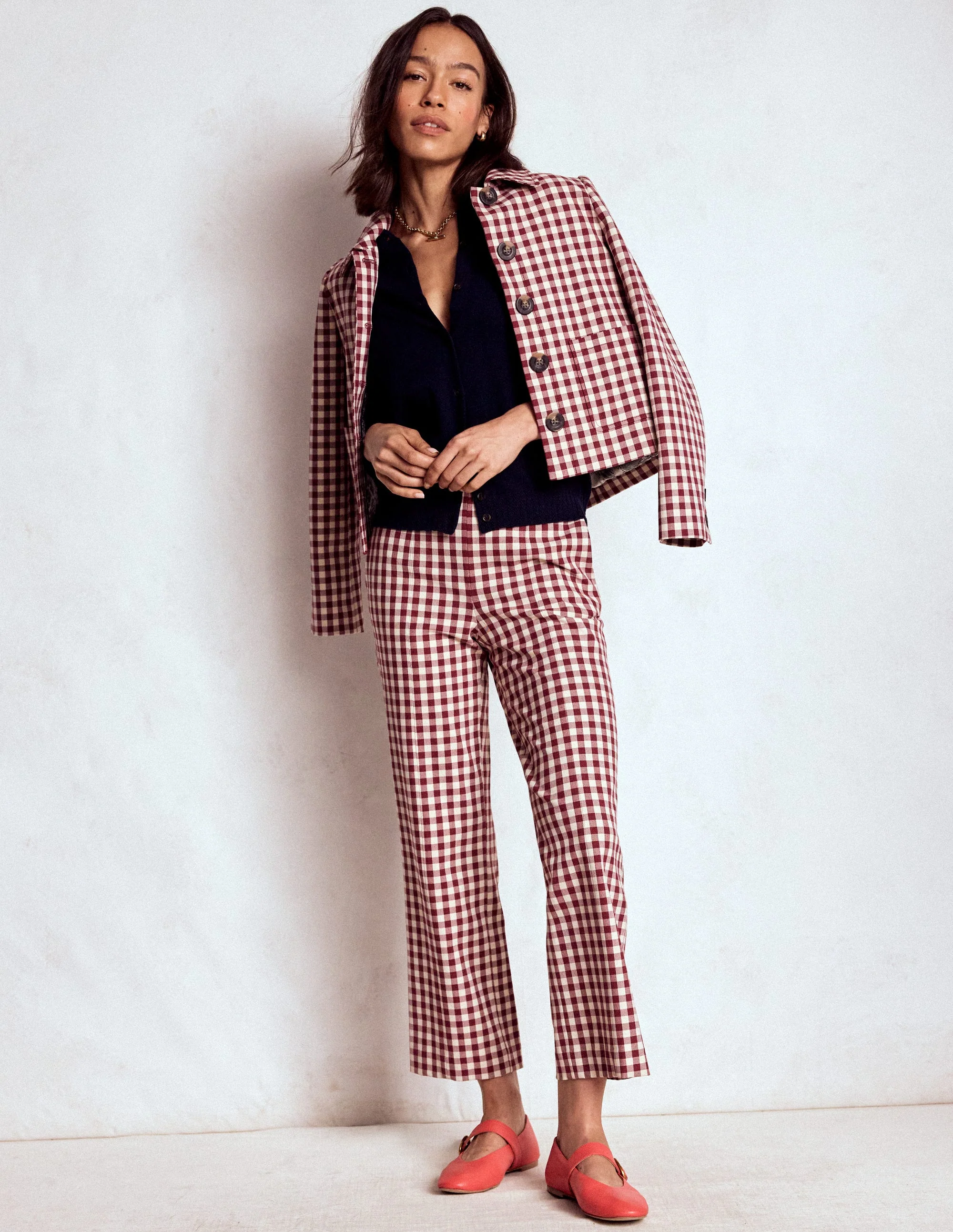 Smart 7/8 Trousers-Chestnut Gingham