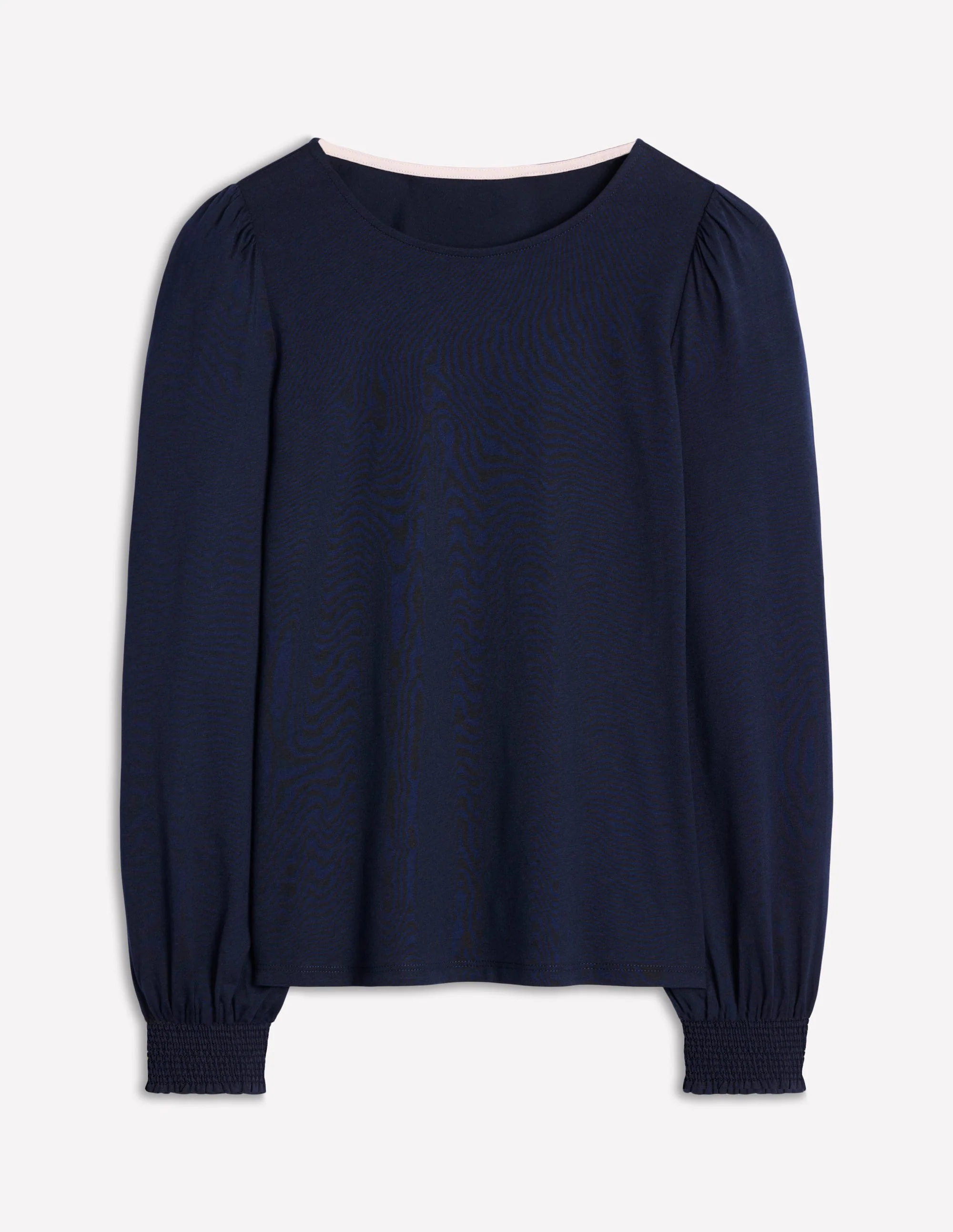 Smocked Cuff Supersoft Top-Navy - Image 5