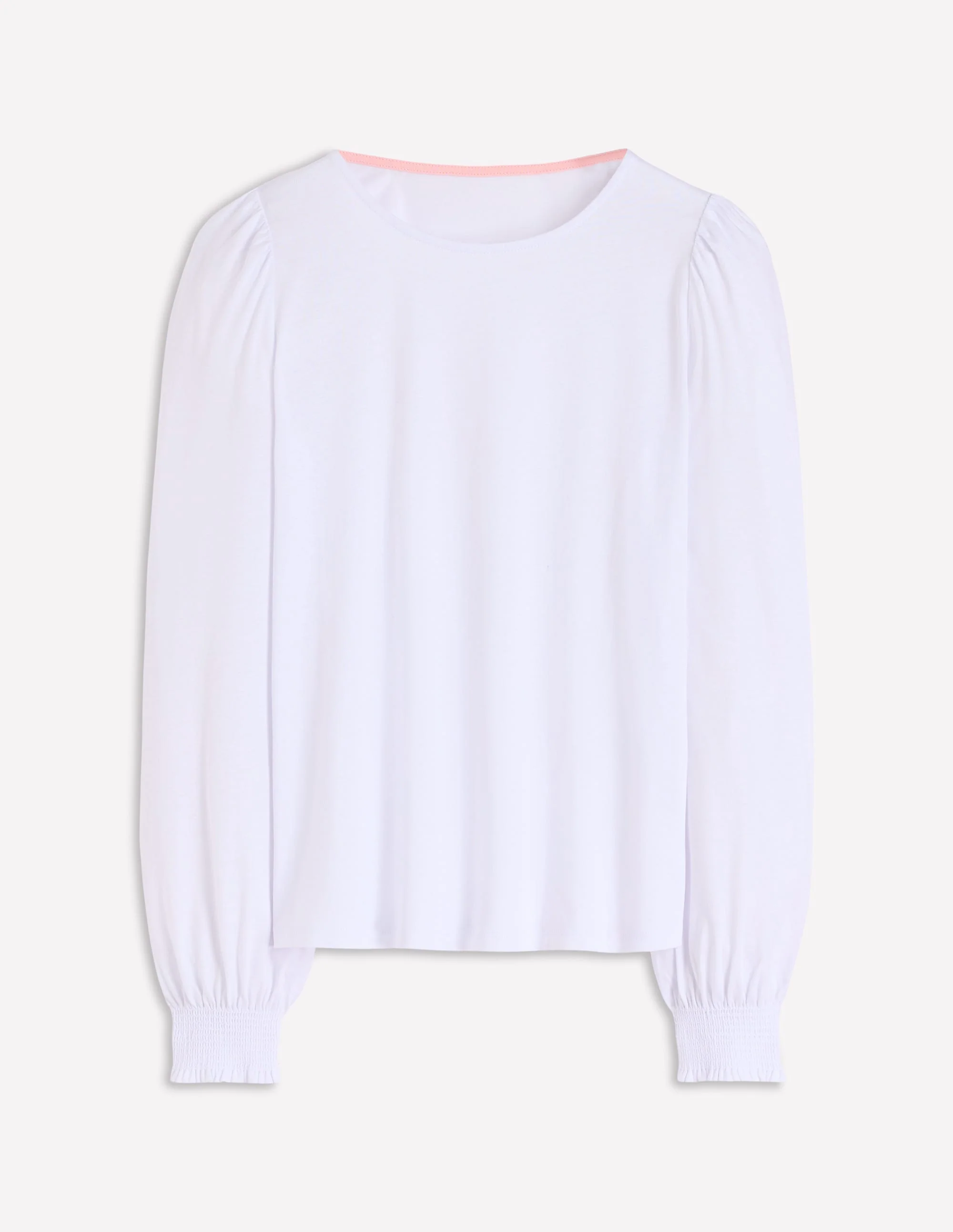 Smocked Cuff Supersoft Top-White - Image 5