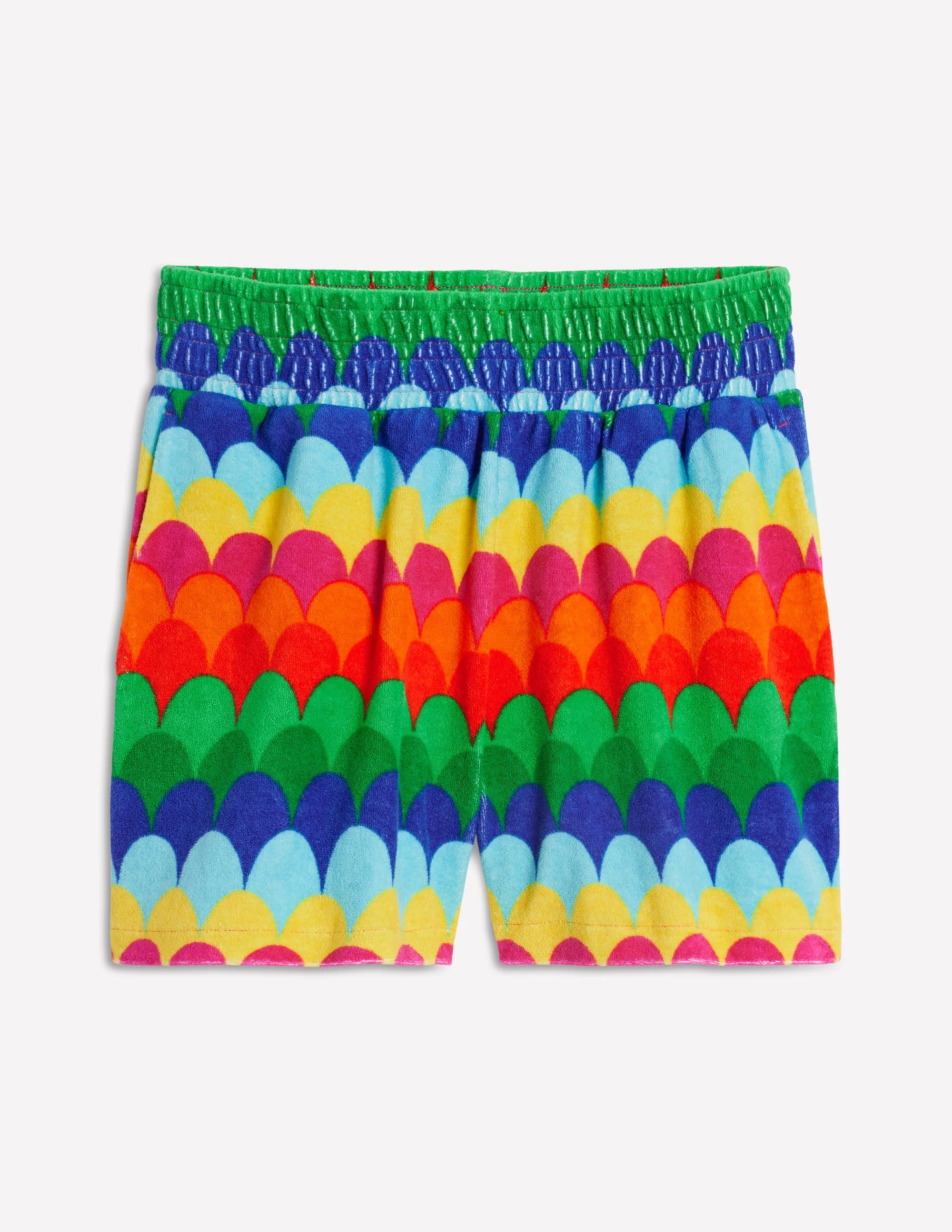 Smocked Towelling Short-Multi, Scallop Stripe - Image 6