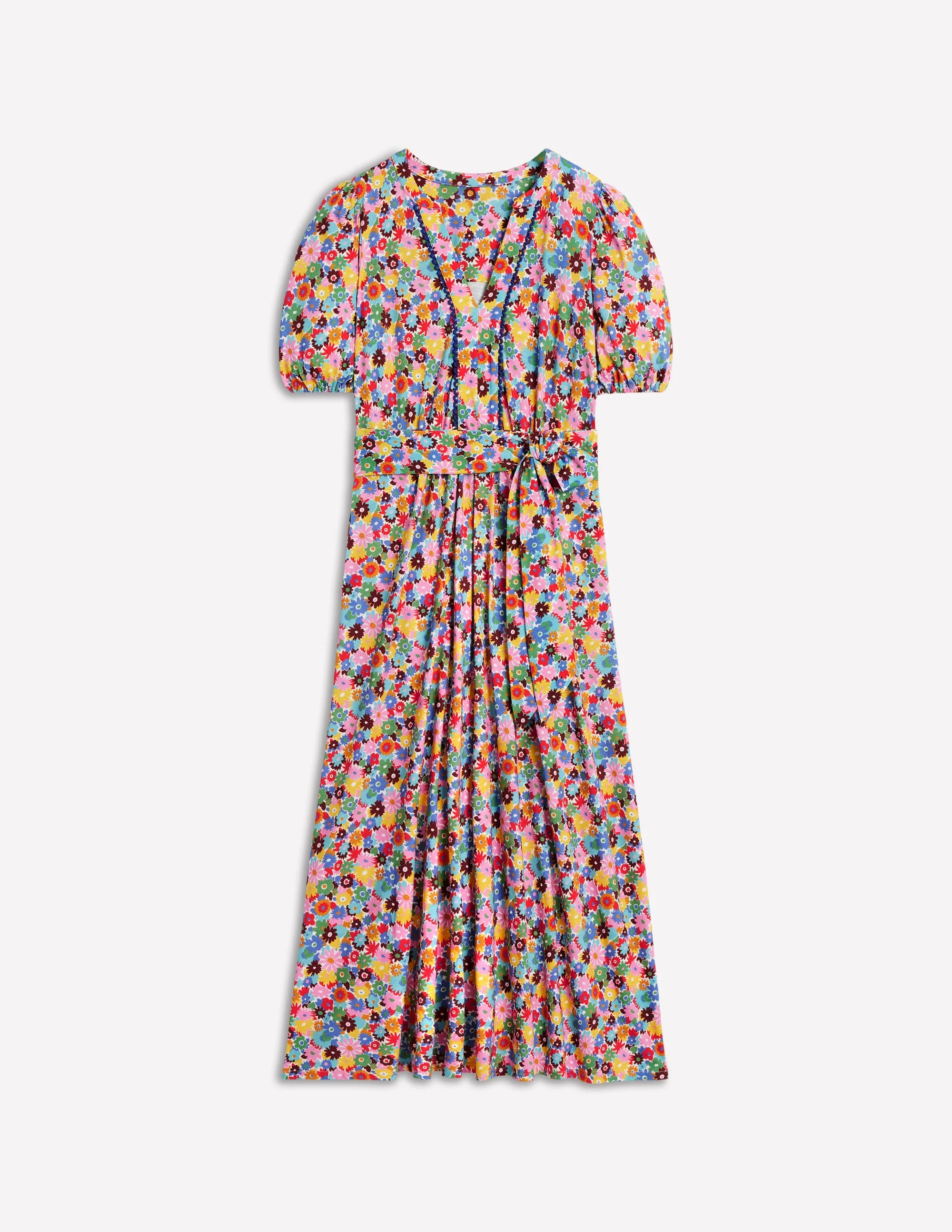 Sofia Trim Jersey Midi Dress-Multi, Paintbox Ditsy - Image 6