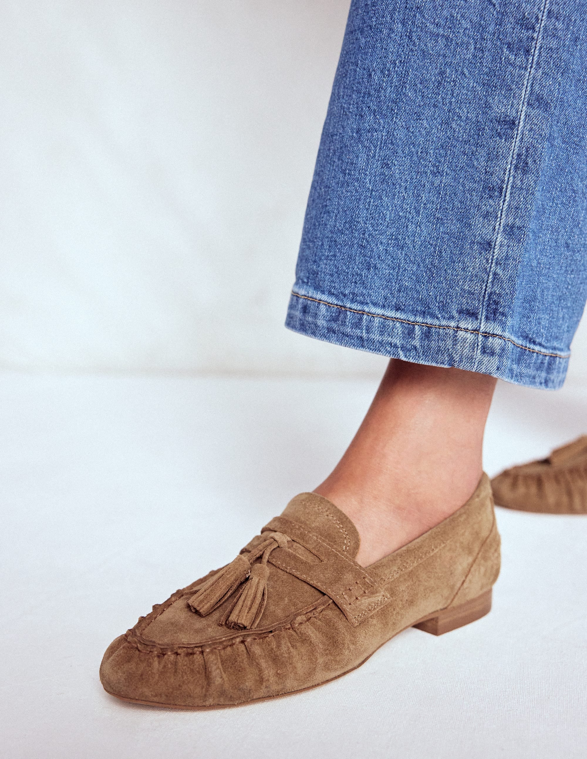 Soft Ruched Loafers-Caramel - Image 2