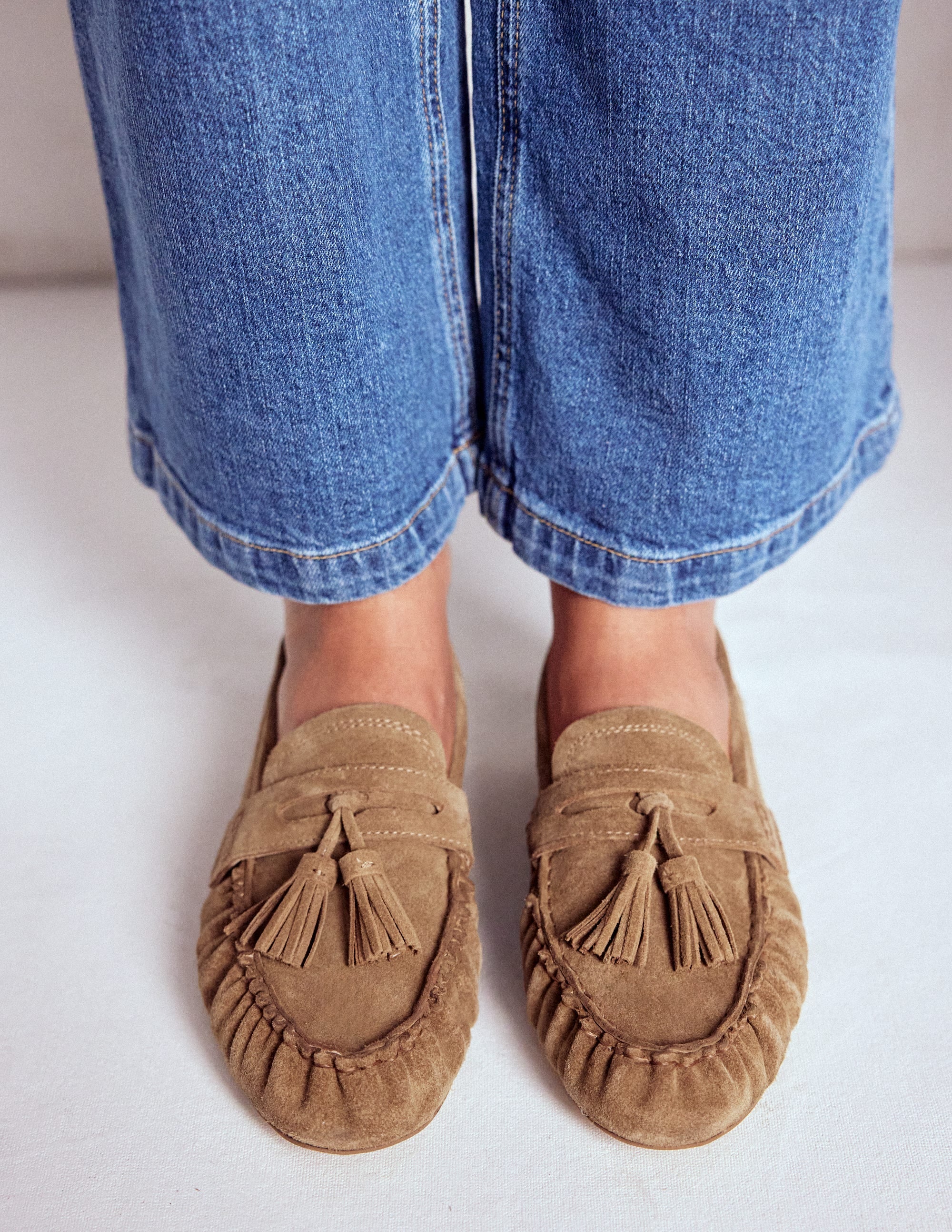 Soft Ruched Loafers-Caramel - Image 3
