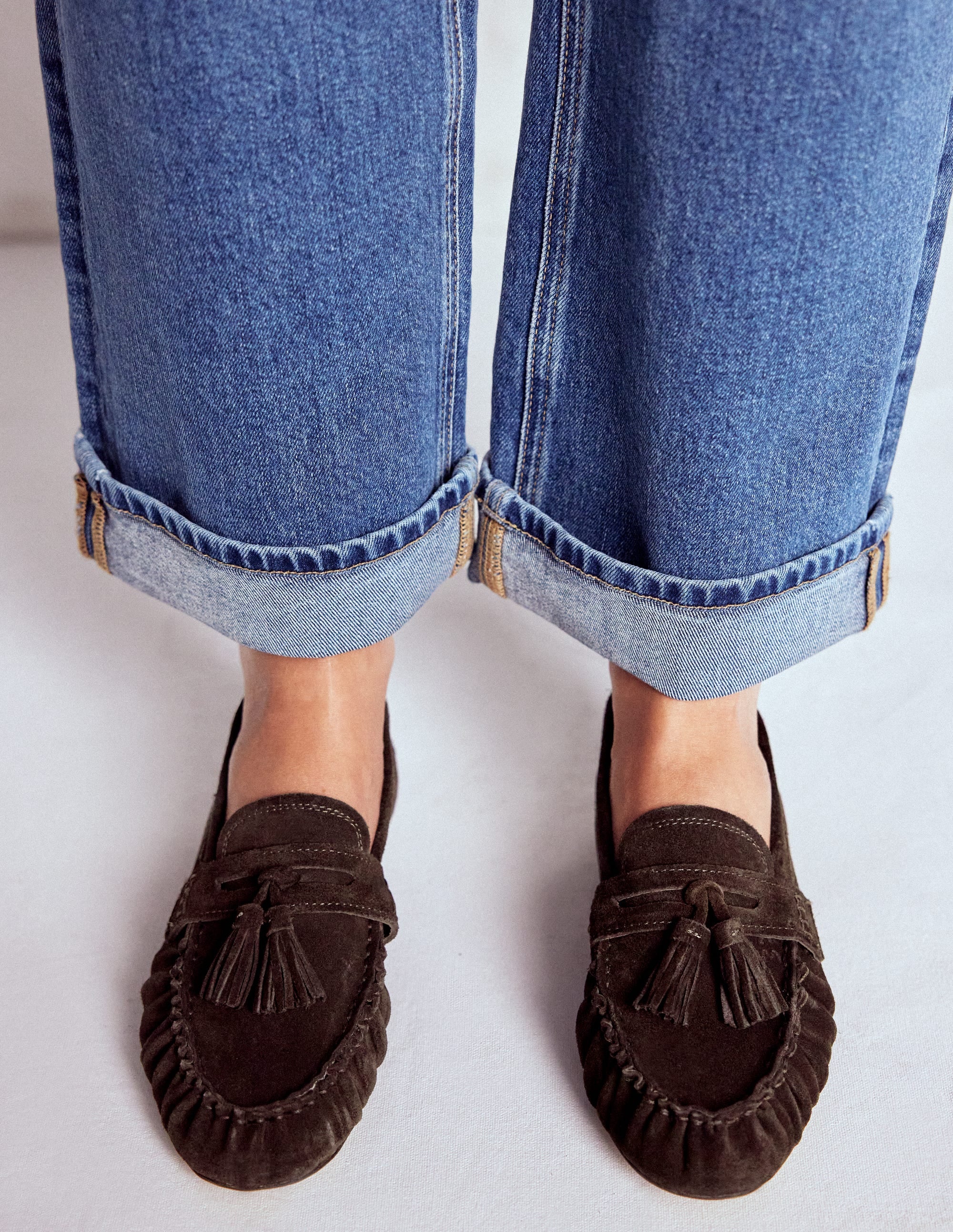 Soft Ruched Loafers-Chocolate - Image 4