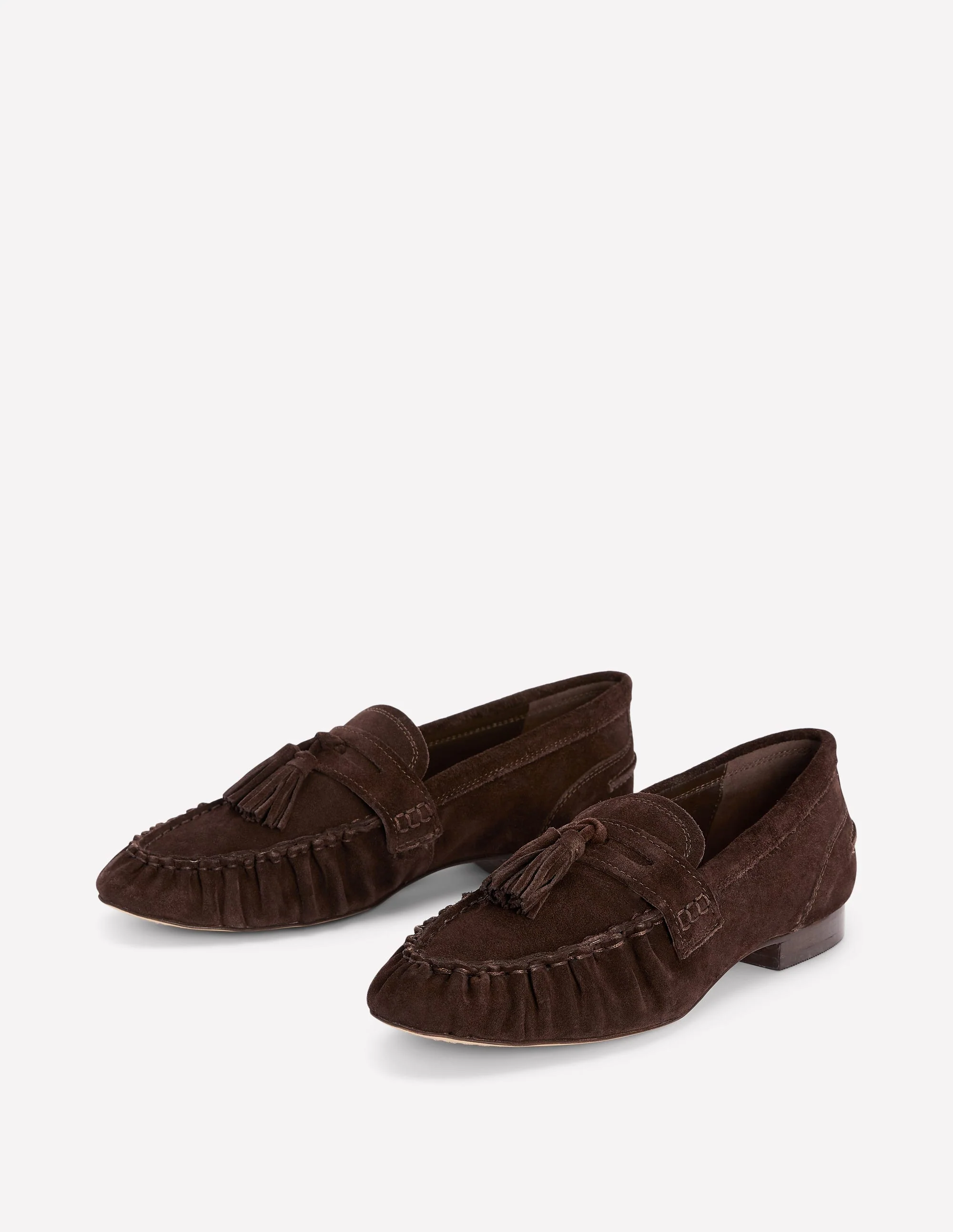 Soft Ruched Loafers-Chocolate - Image 5