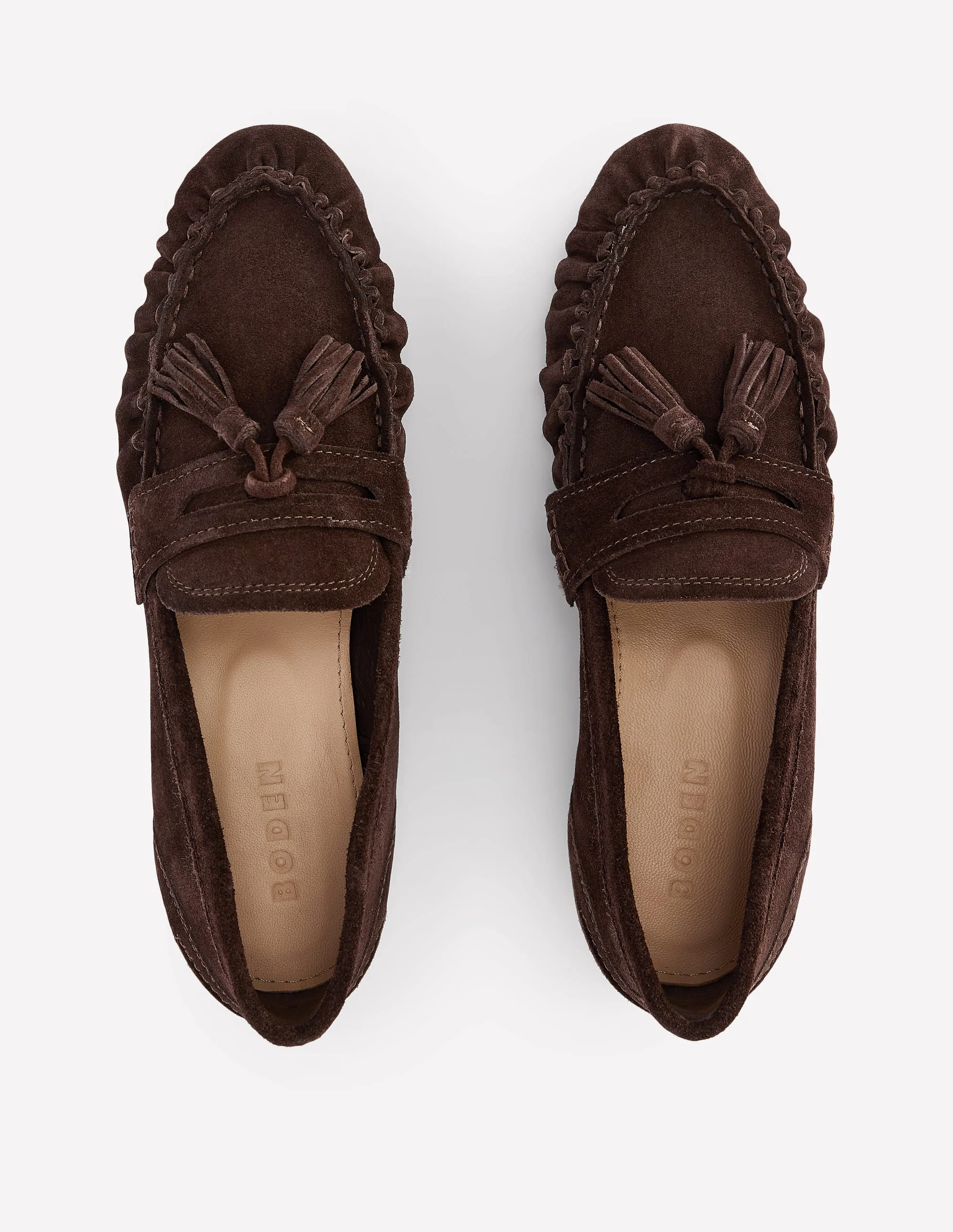 Soft Ruched Loafers-Chocolate - Image 7