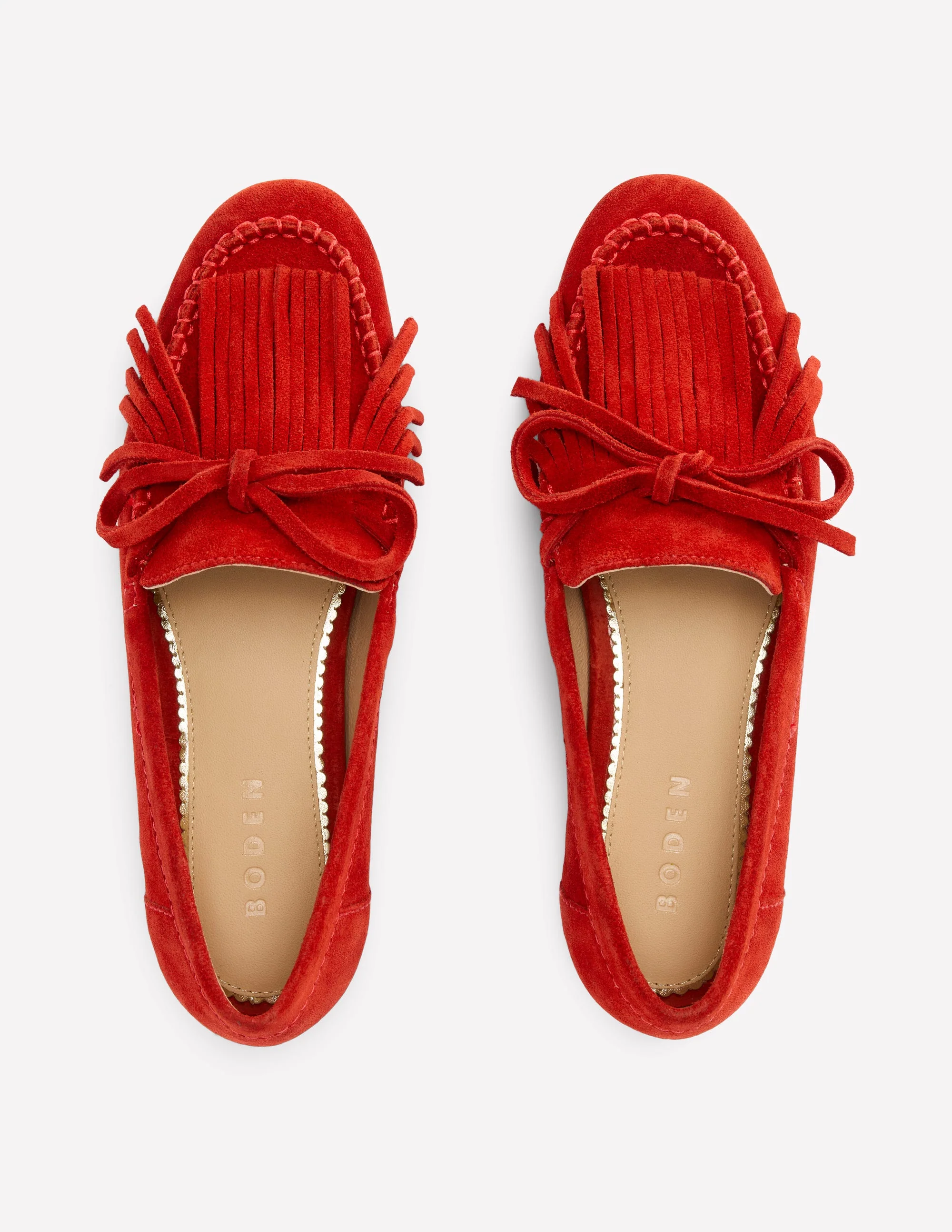 Soft Tassel Deck Shoes-Post Box Red - Image 5