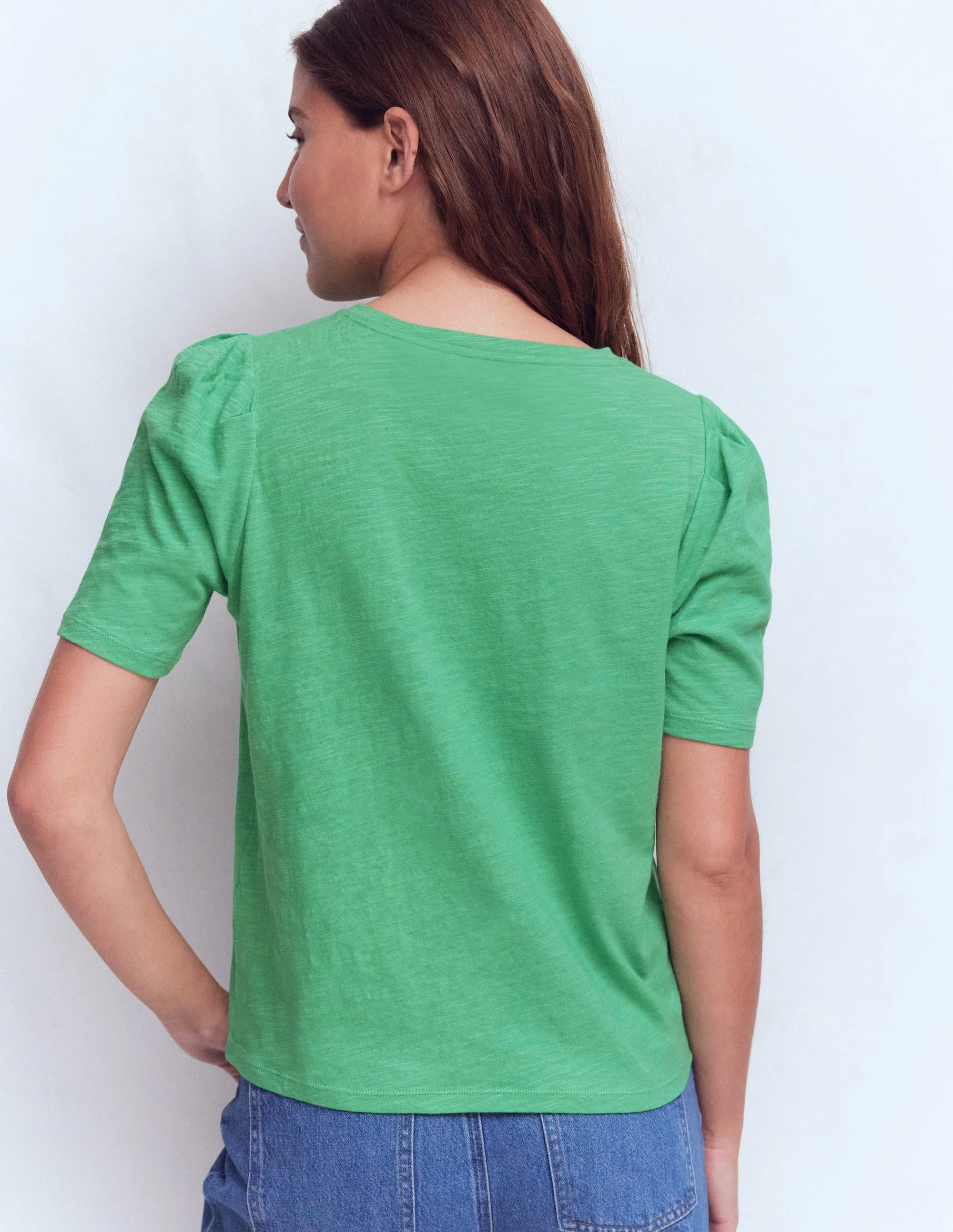 Sophie Puff Sleeve T-shirt-Aloe Green - Image 3