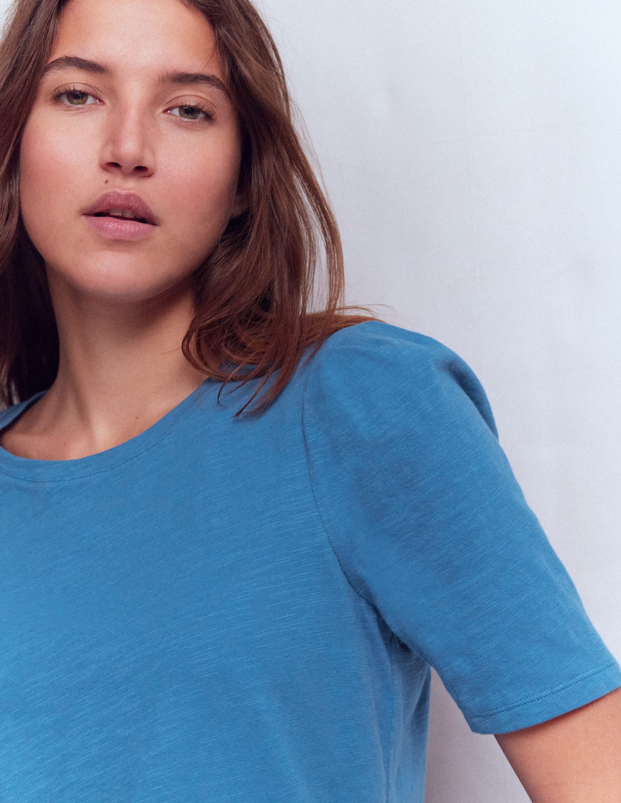 Sophie Puff Sleeve T-shirt-Marine Blue - Image 2