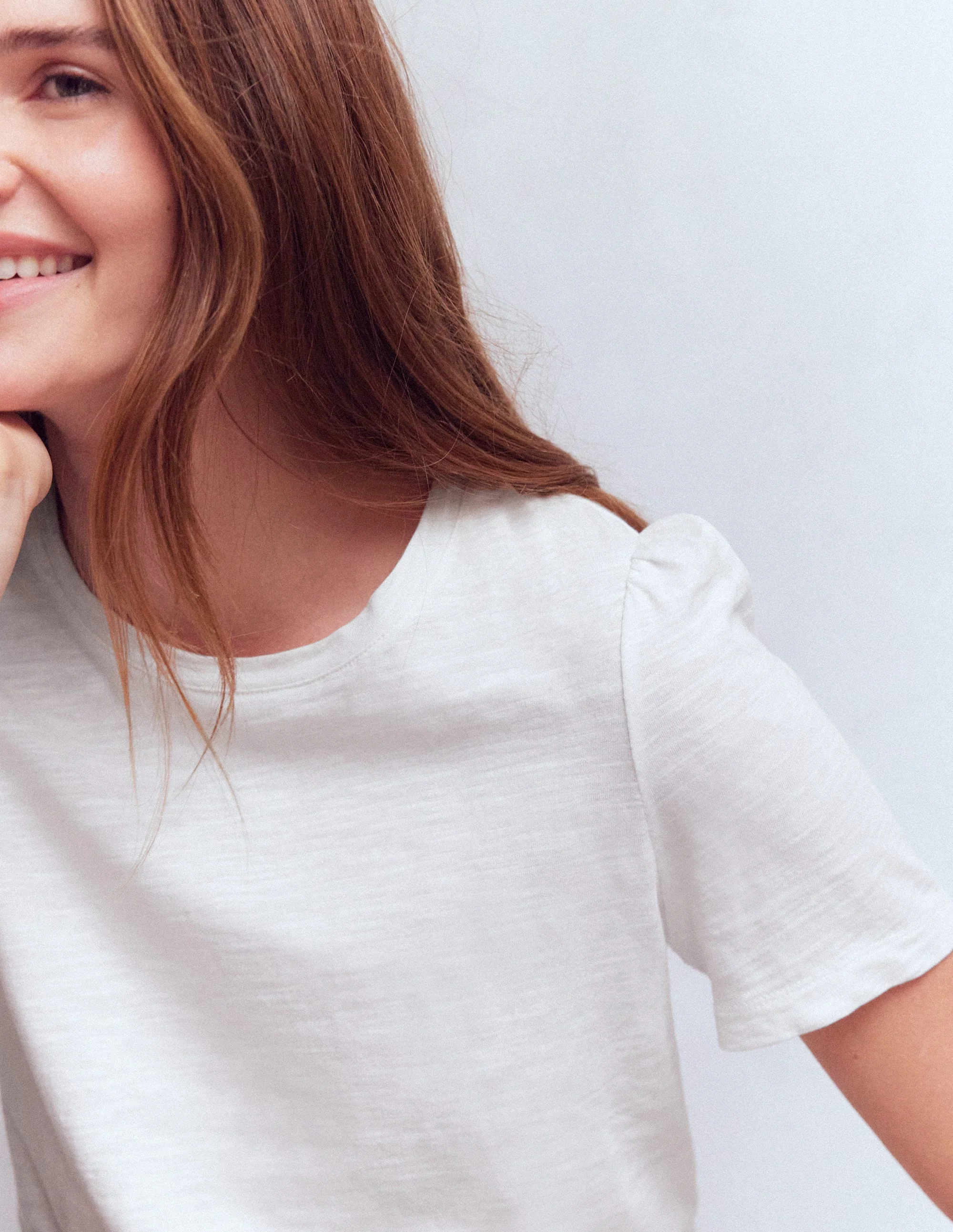 Sophie Puff Sleeve T-shirt-White - Image 2