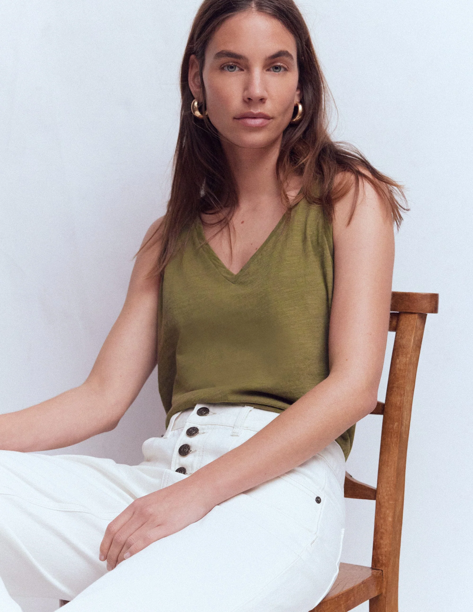 Sophie Slub Vest-Capulet Olive - Image 4