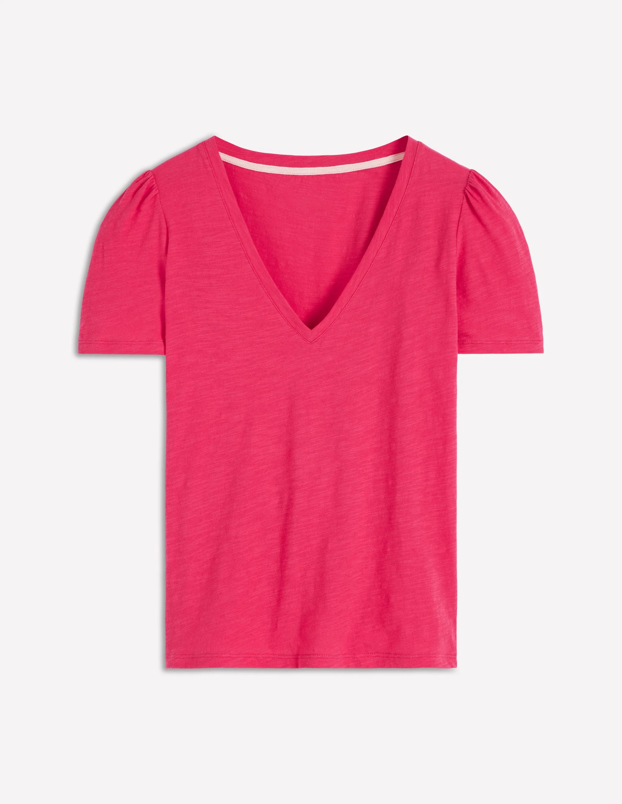 Sophie V-Neck Slub T-shirt-Virtual Pink - Image 5