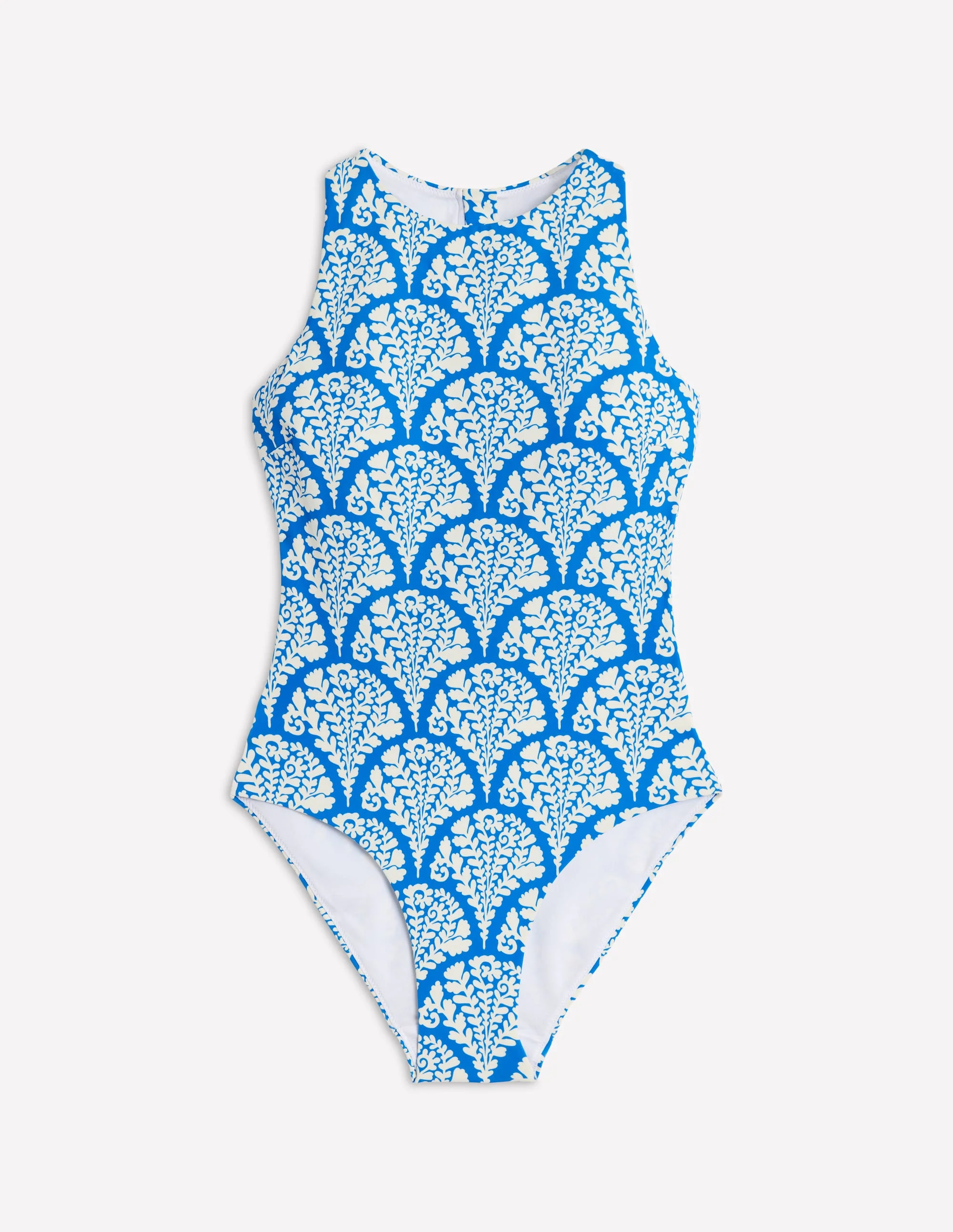 Sporty Rash Guard Swimsuit-Bright Blue, Blossomy - Image 7