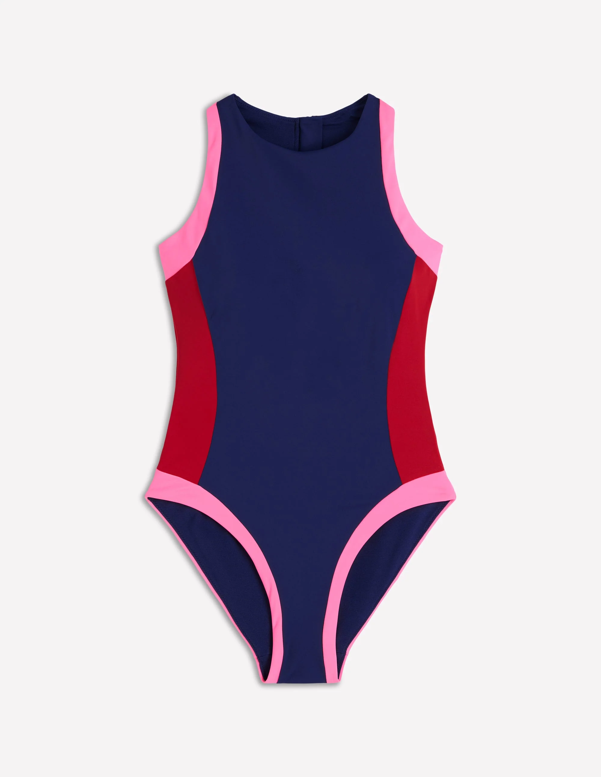 Sporty Rash Guard Swimsuit-Navy, Colourblock - Image 6