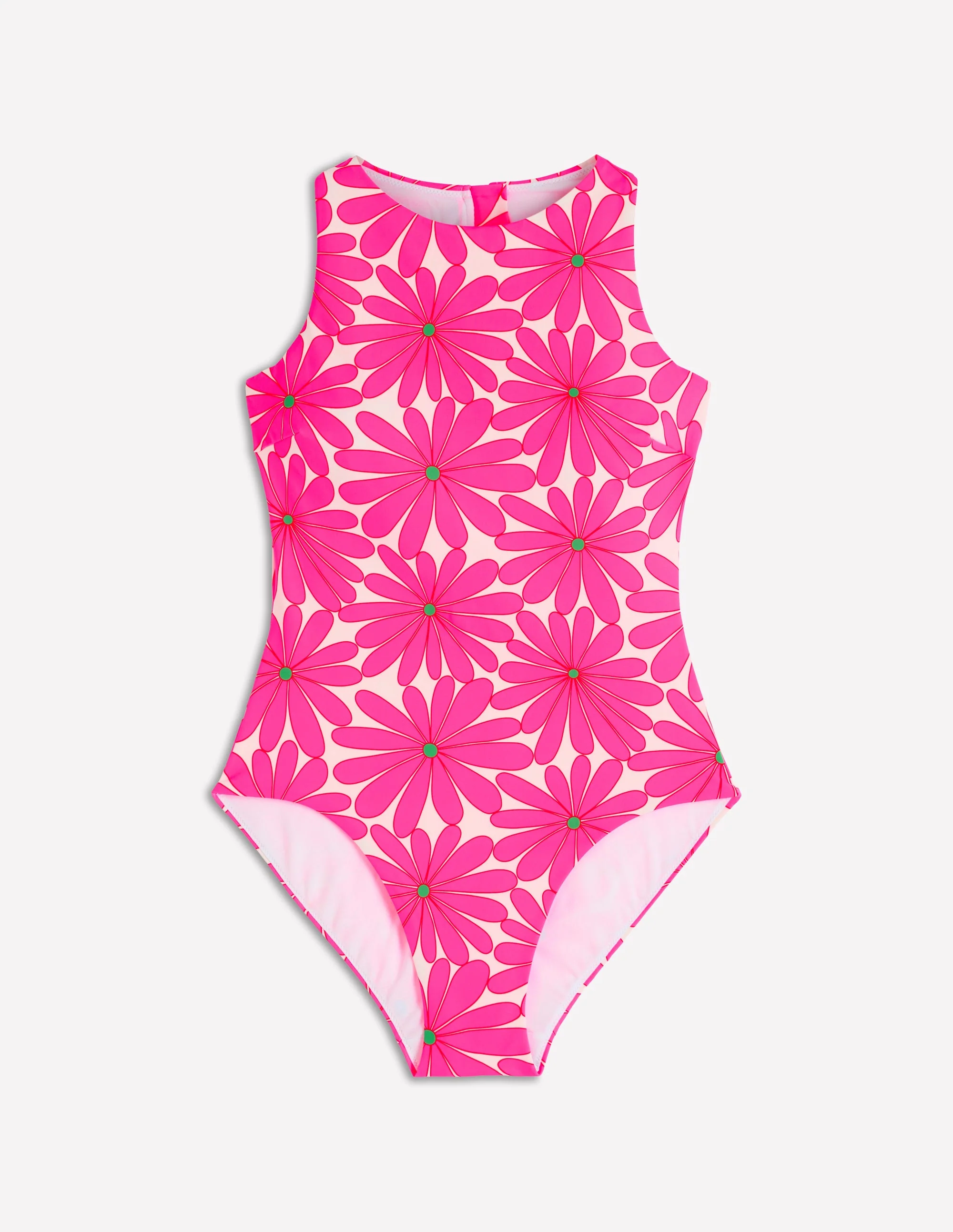 Sporty Rash Guard Swimsuit-Sangria Sunset, Daisy Blossom - Image 4