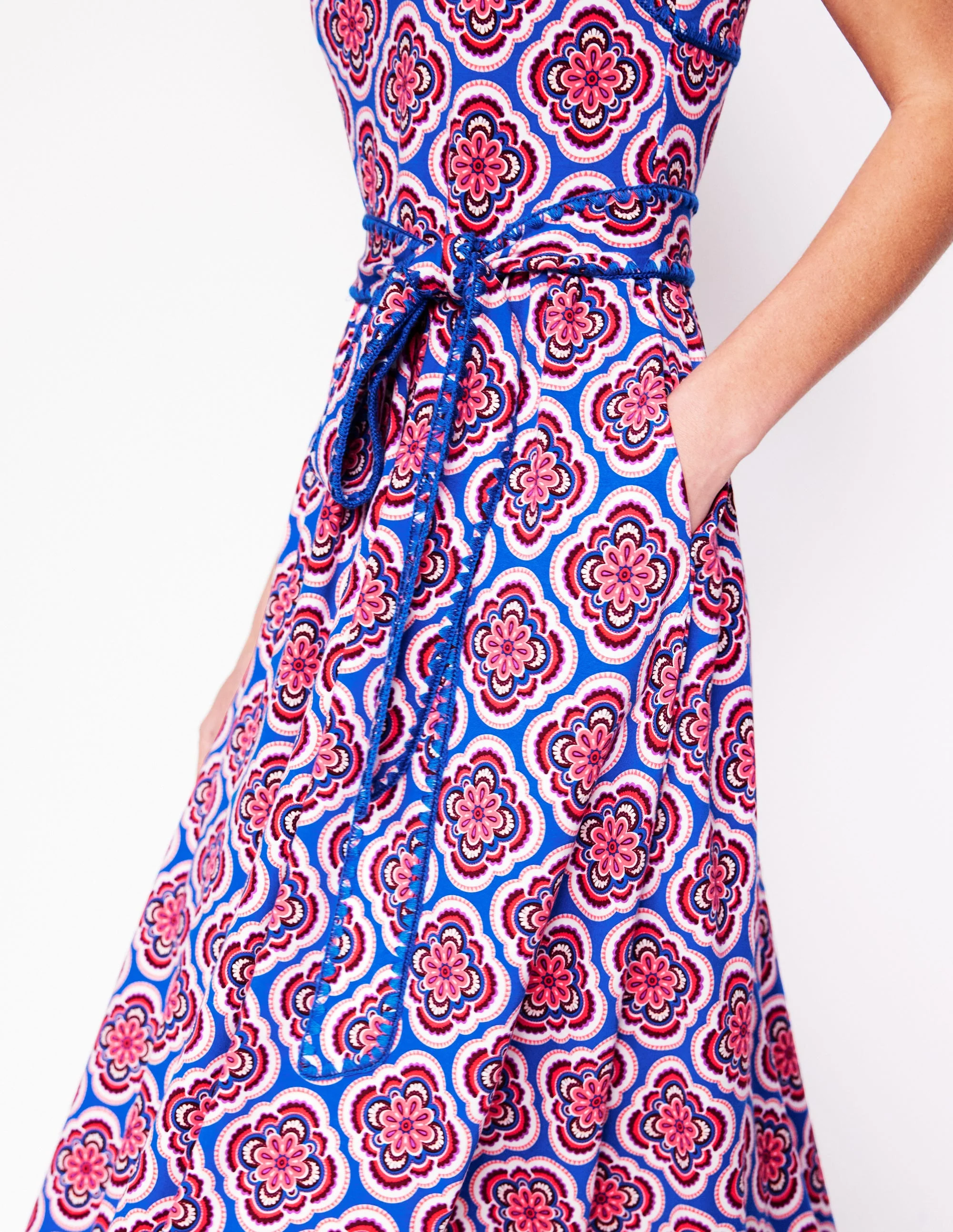 Square Neck Seam Midi Dress-Multi, Botanic Blush - Image 2
