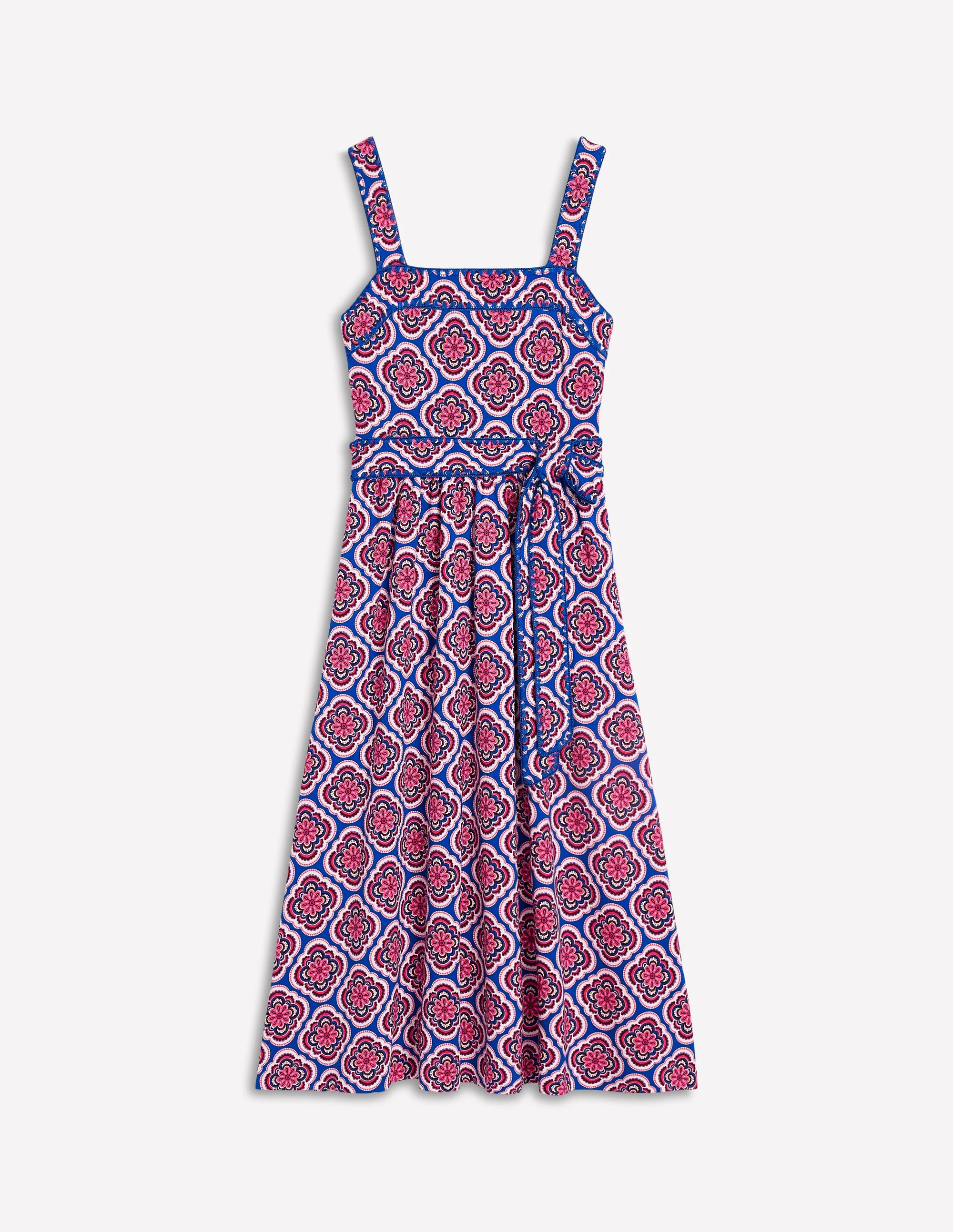 Square Neck Seam Midi Dress-Multi, Botanic Blush - Image 6