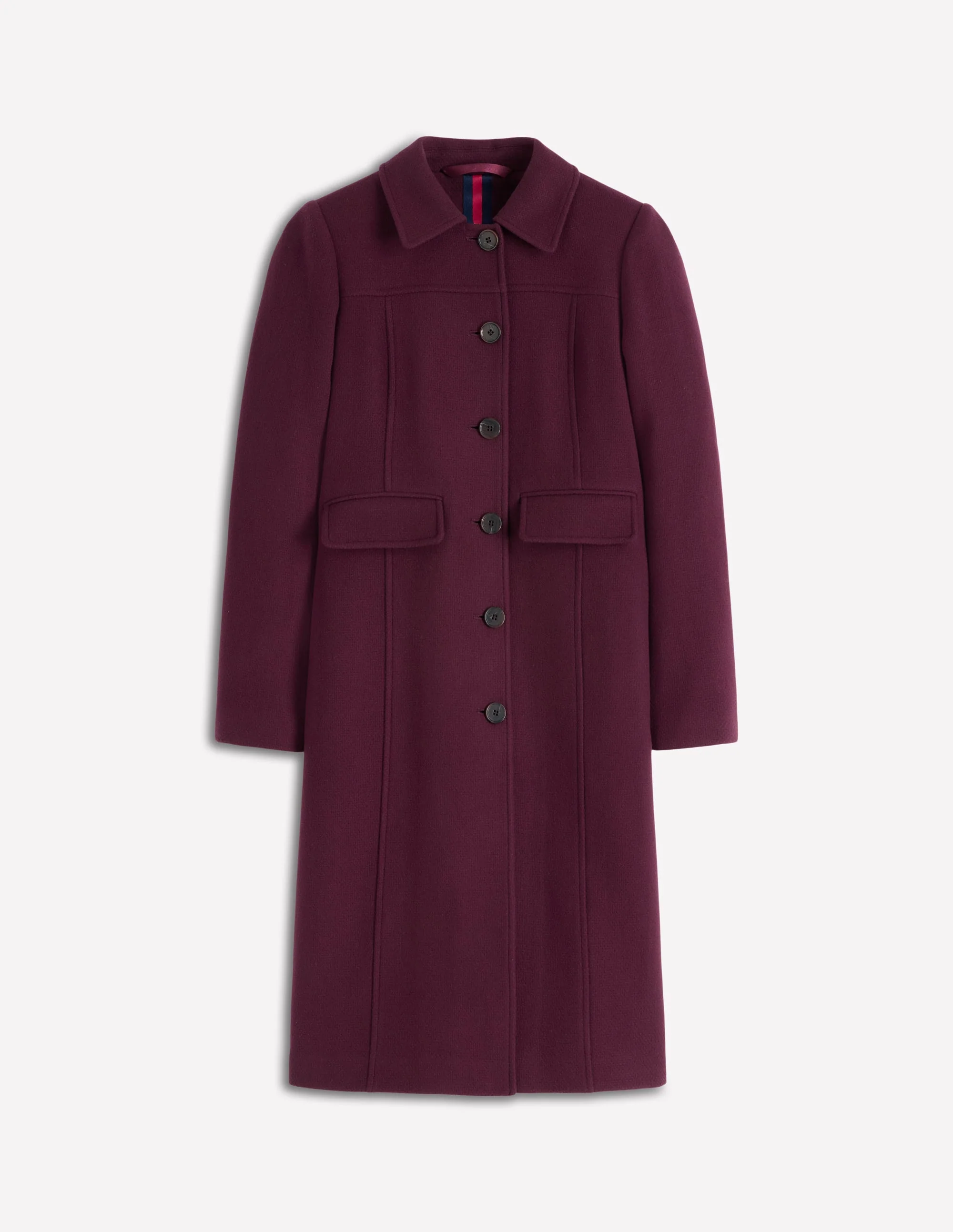 St Albans Fitted Coat-Dark Cherry - Image 7