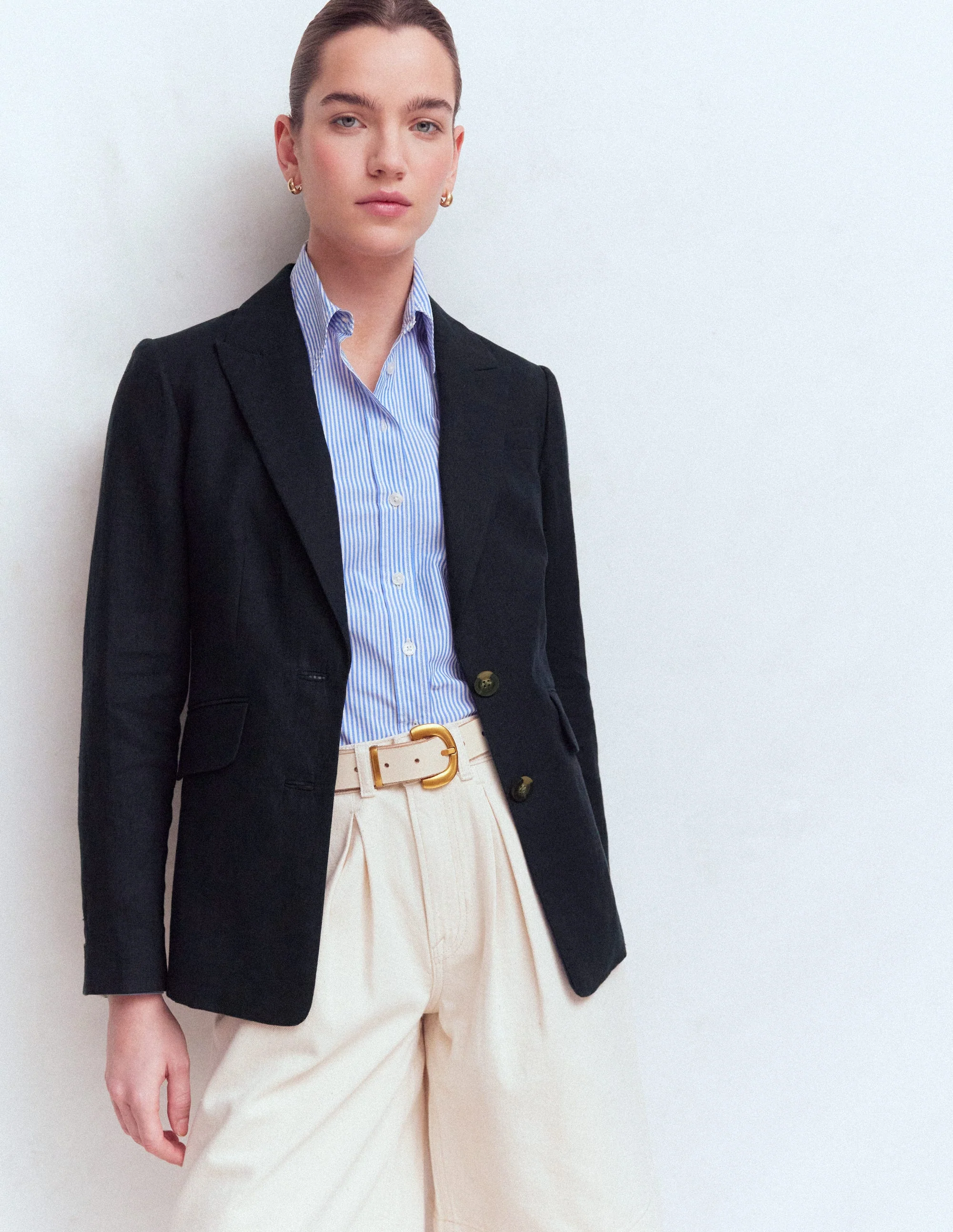 Stamford Linen Blazer-Navy - Image 5