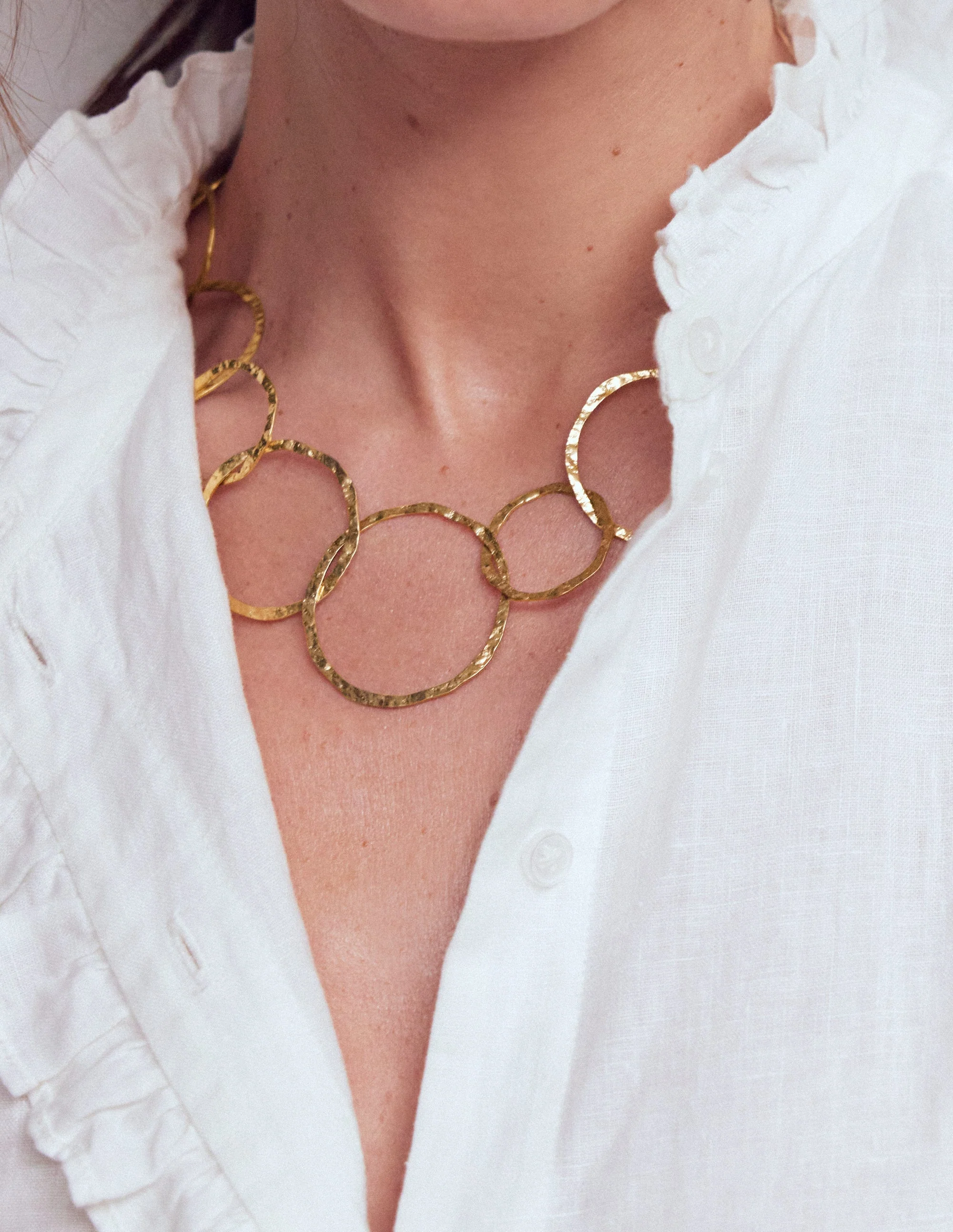 Statement Circle Necklace-Gold Colour - Image 2