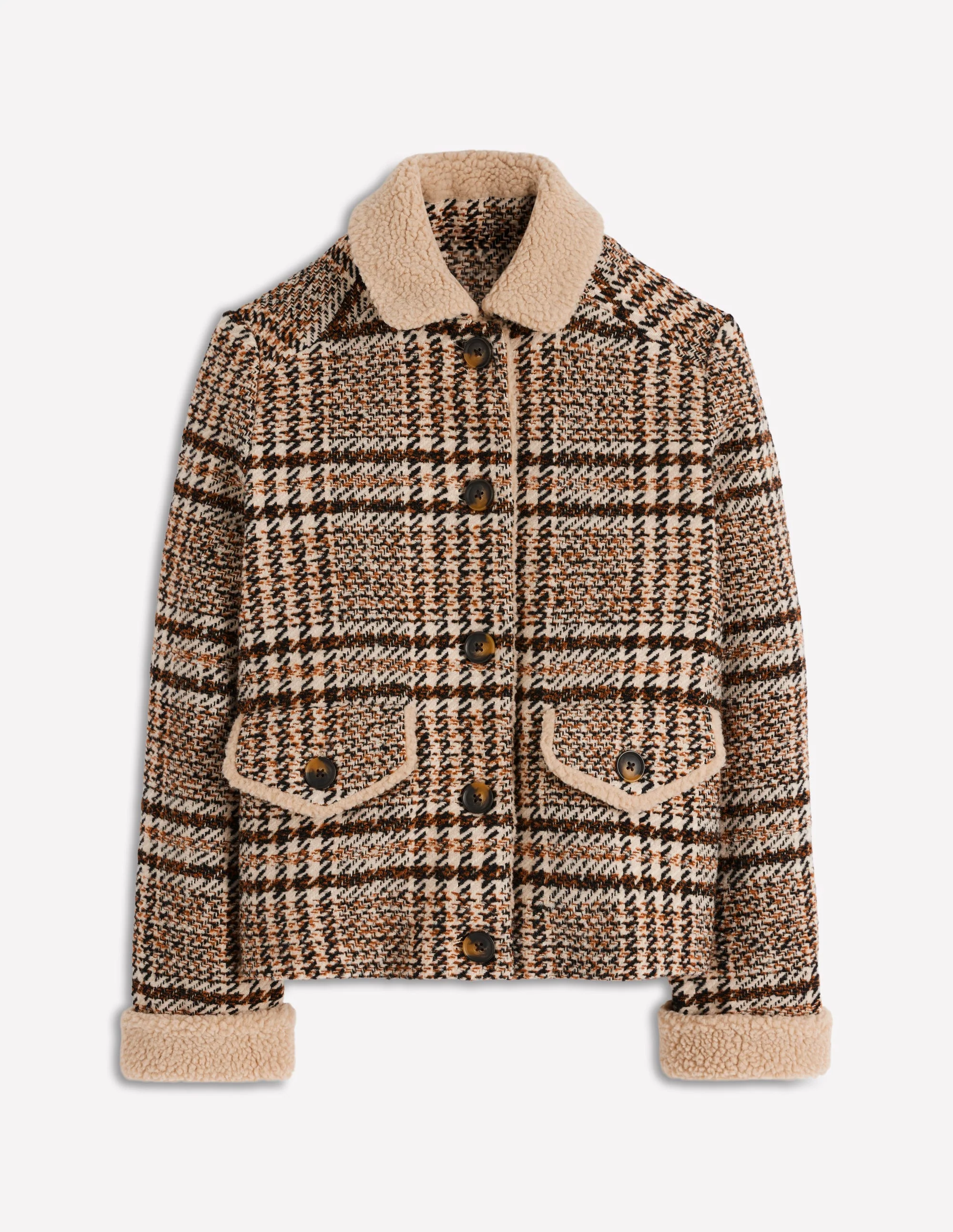 Stirling Check Coat-Ivory, Brown & Black Check - Image 6