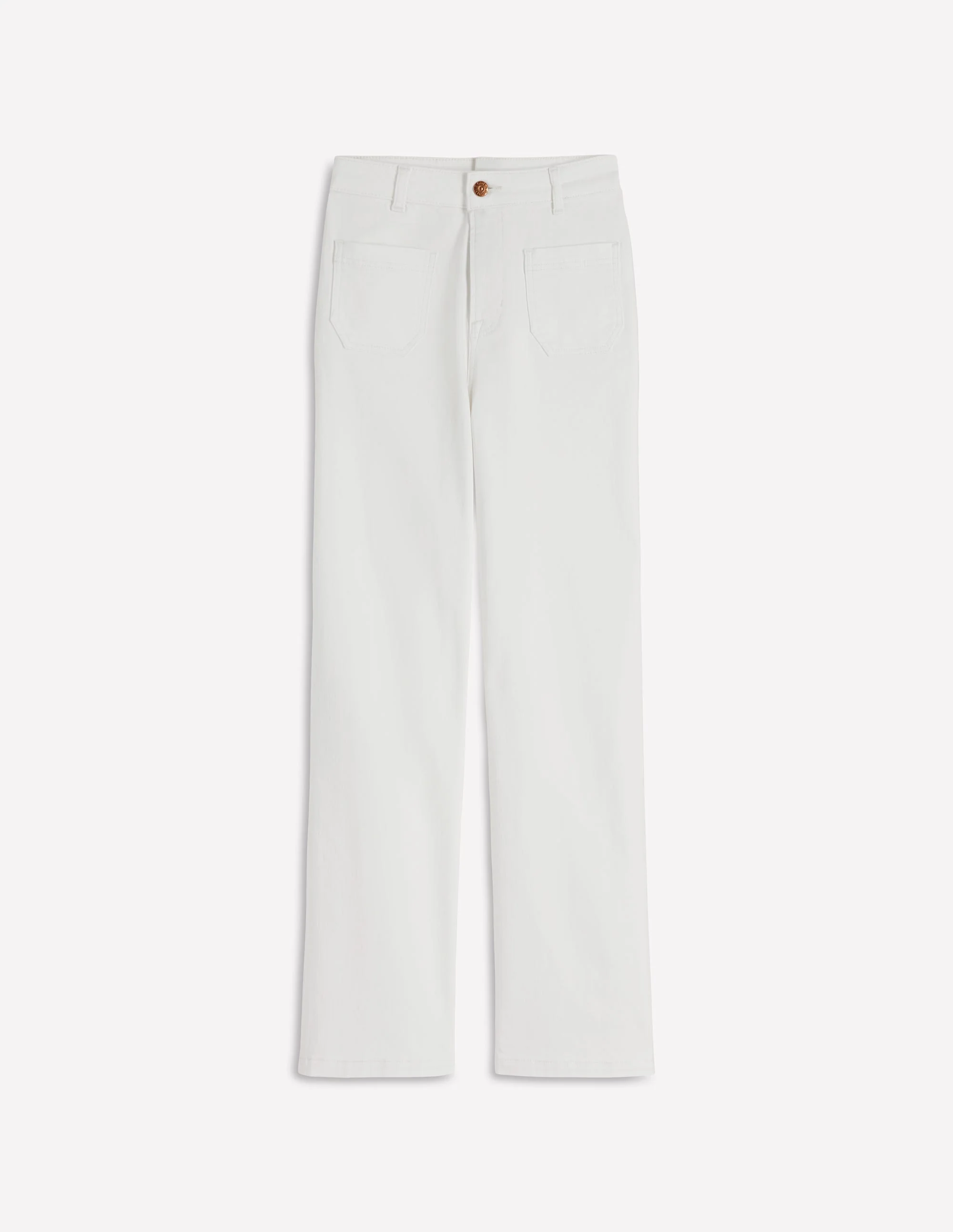Straight Leg Pocket Jeans-White - Image 5