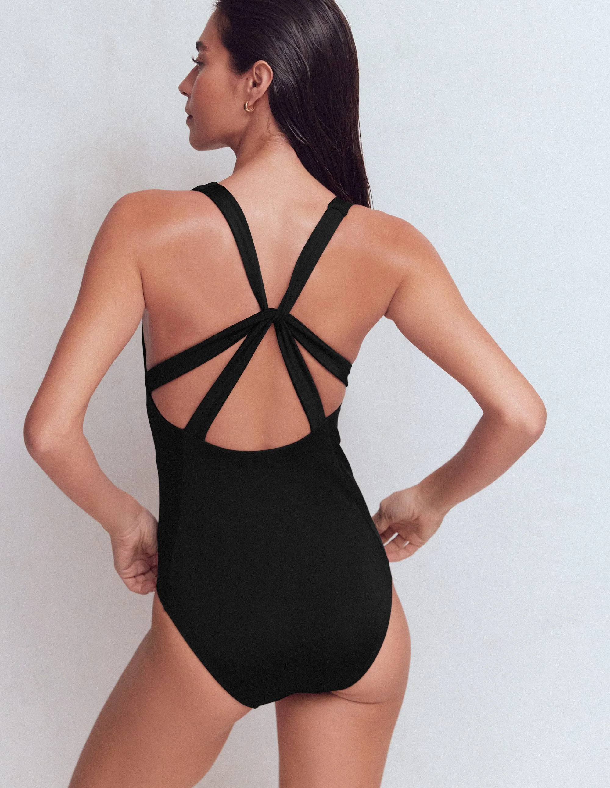 Strap Detail Swimsuit-Black - Image 3