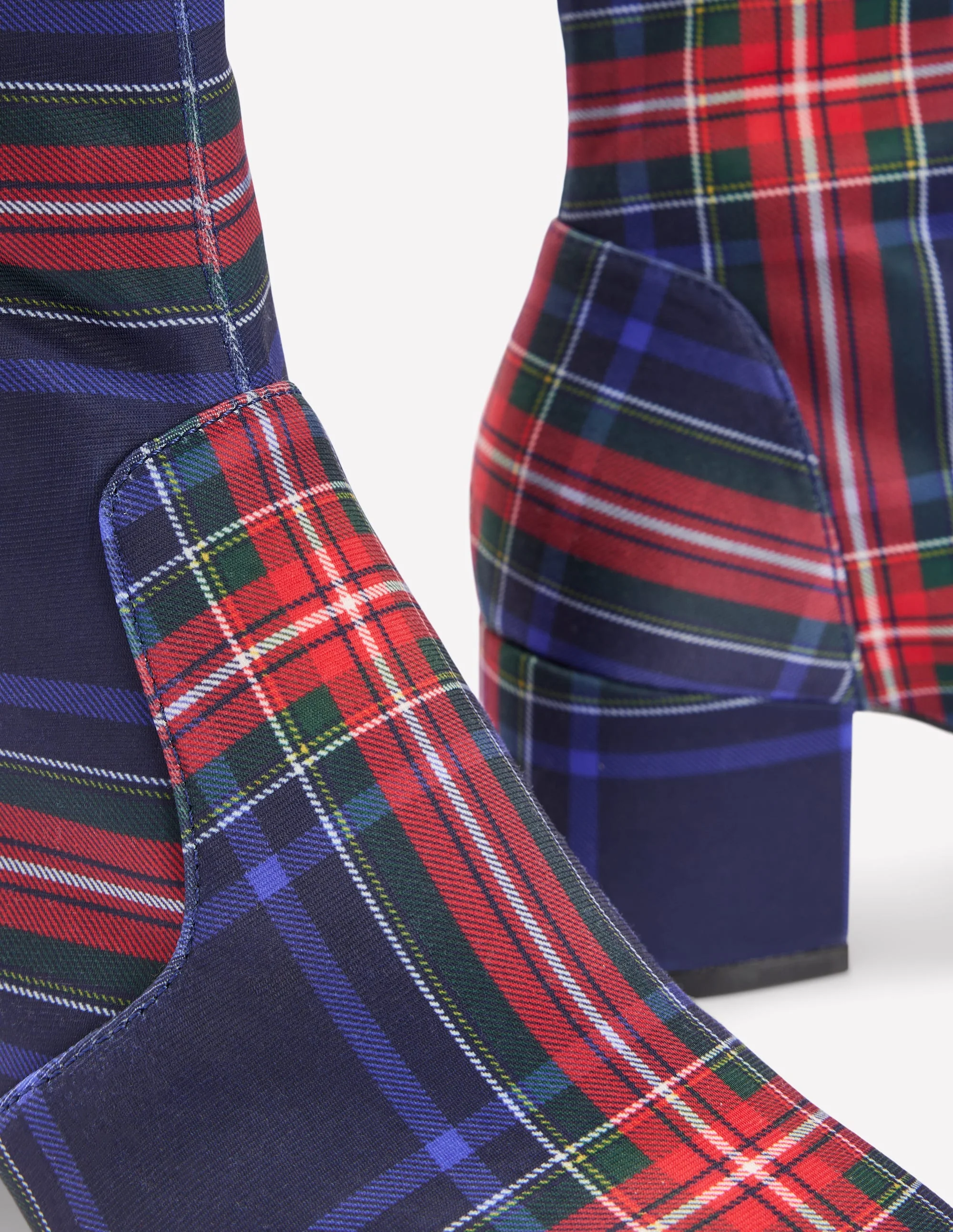 Stretch Ankle Boots-Tartan - Image 4