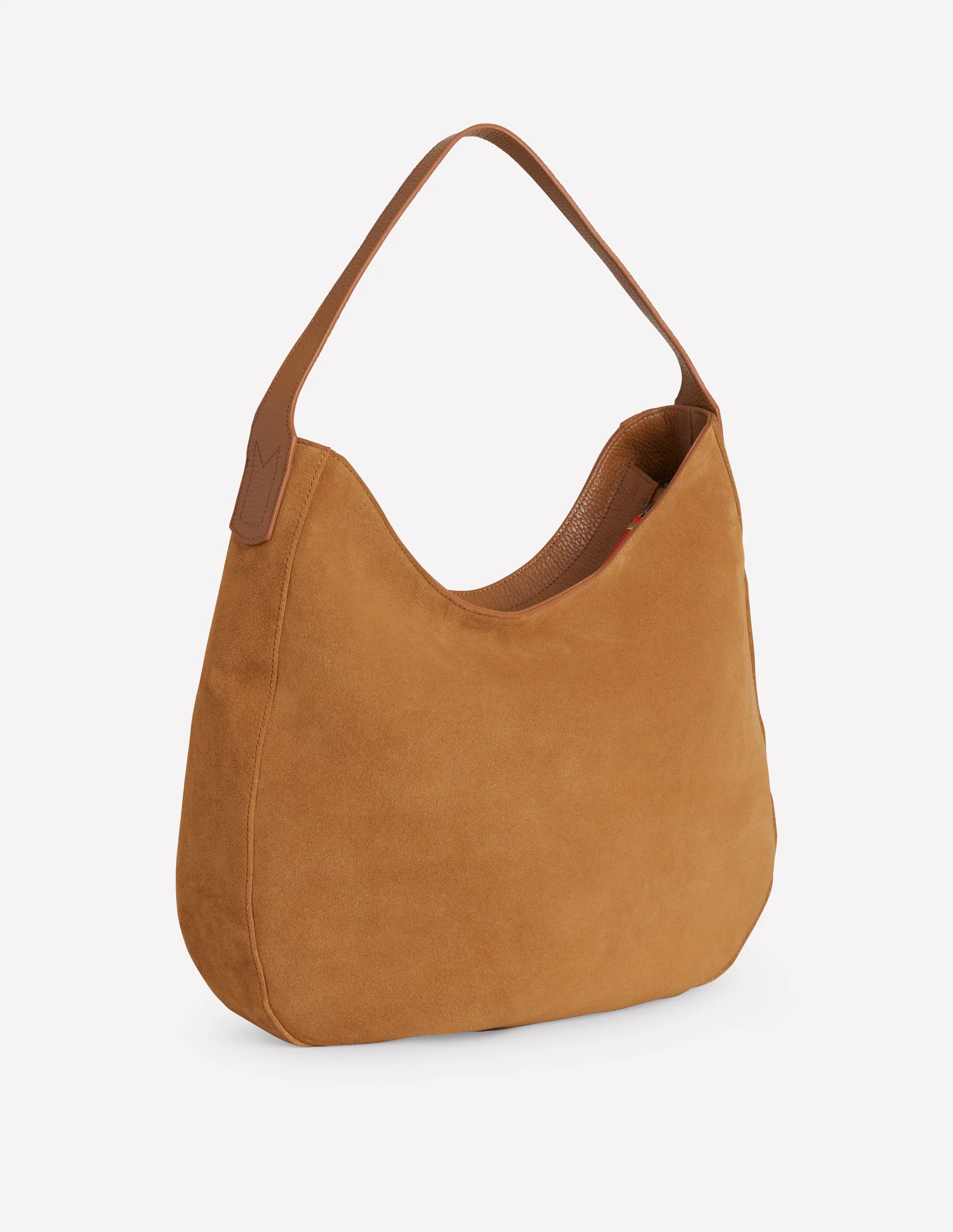 Suede Hobo Bag-Tan - Image 3