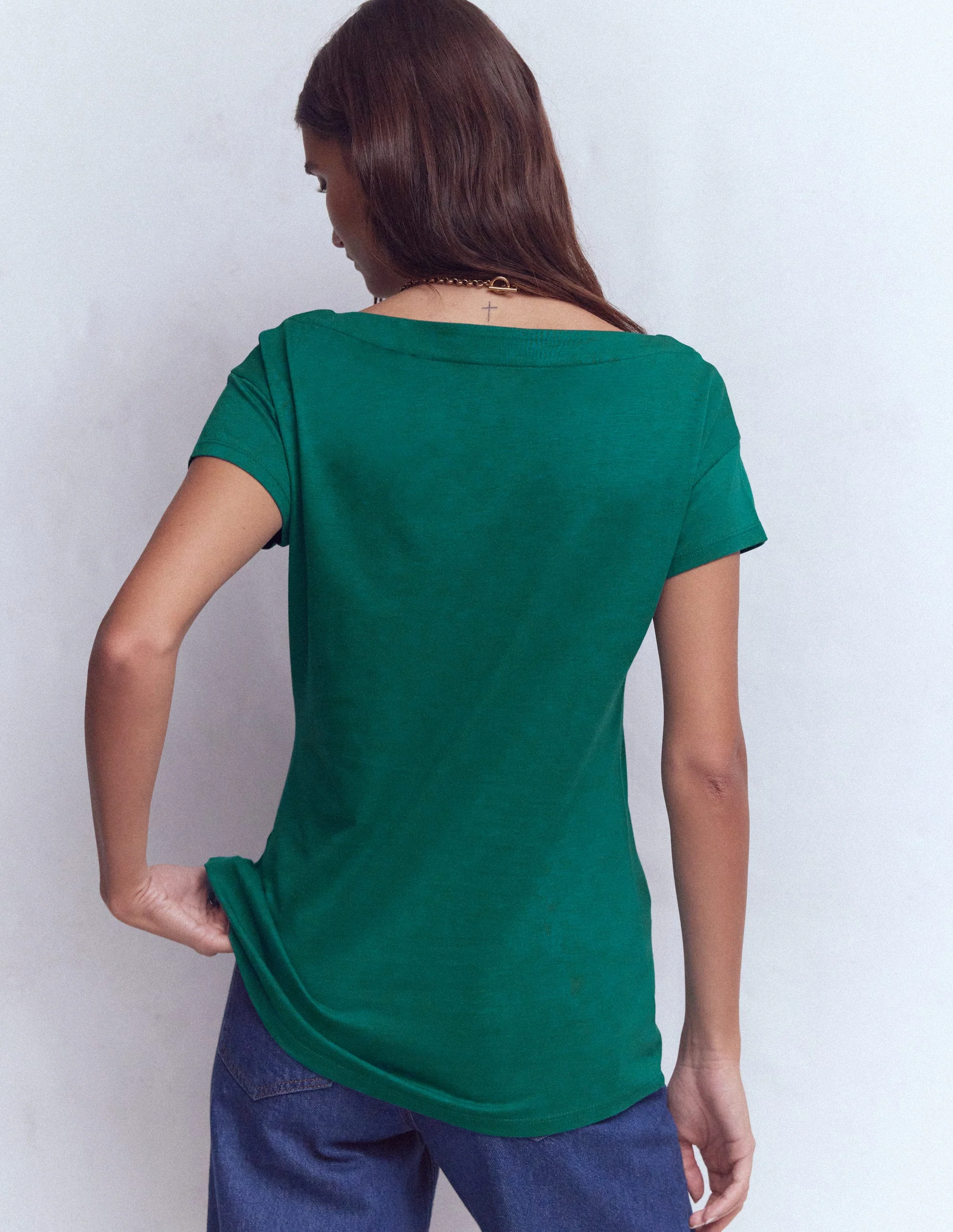 Supersoft Boat Neck T-Shirt-Deep Teal - Image 3