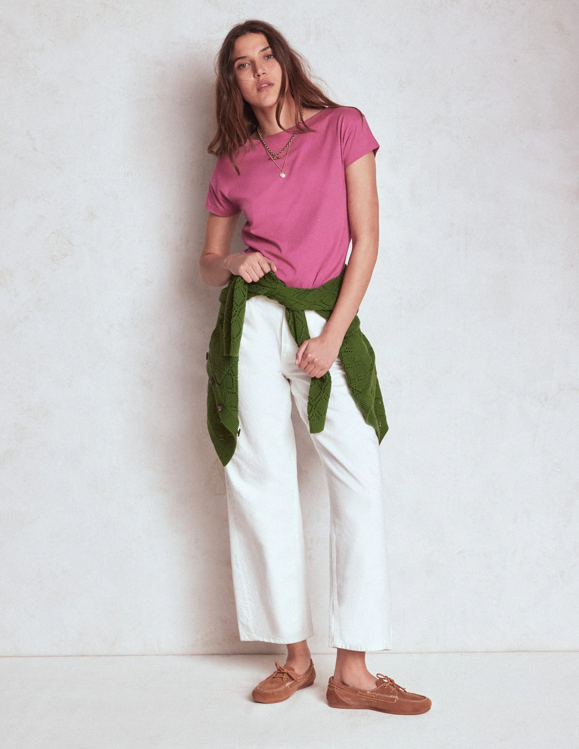 Supersoft Boat Neck T-Shirt-Purple Damson - Image 4