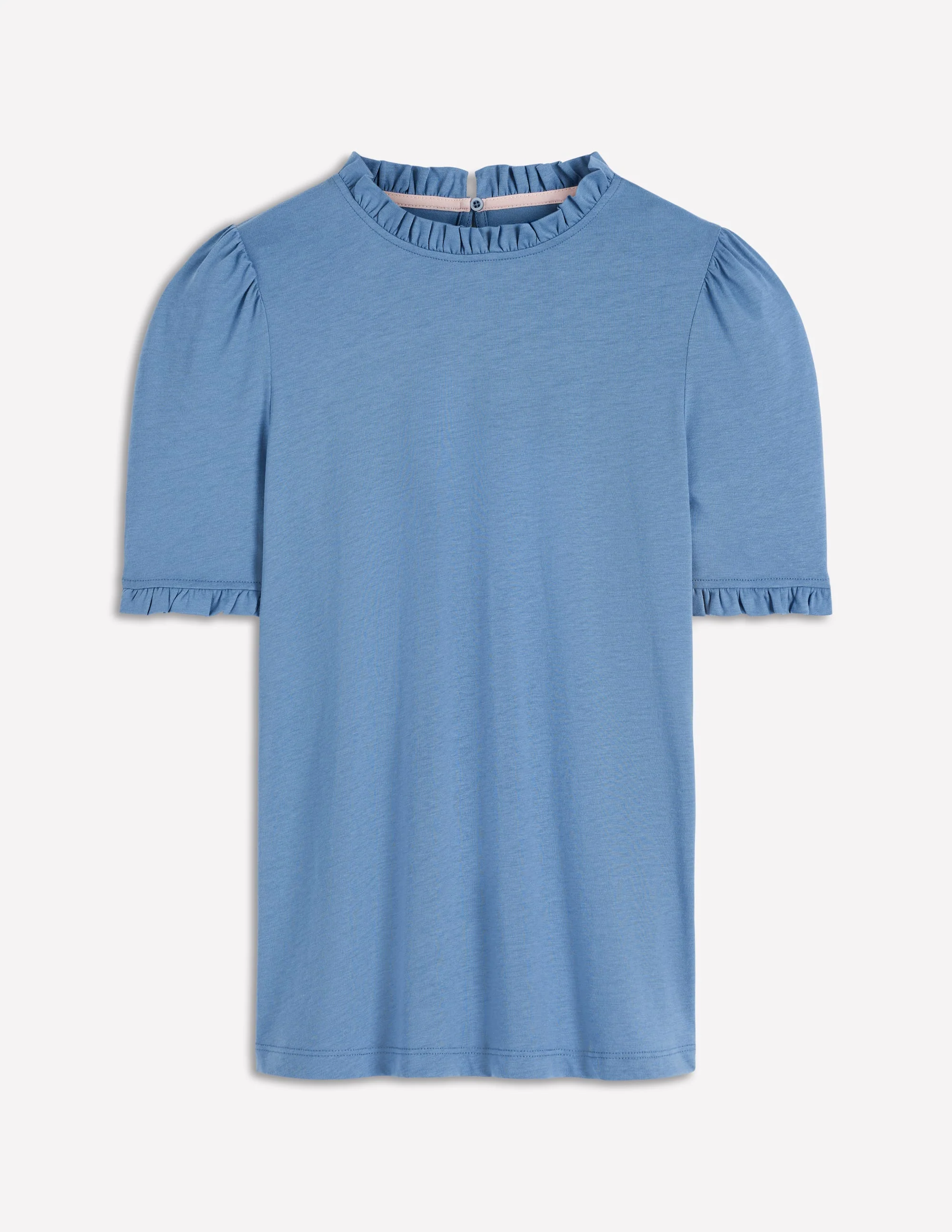 Supersoft Frill Detail T-shirt-Captains Blue - Image 7