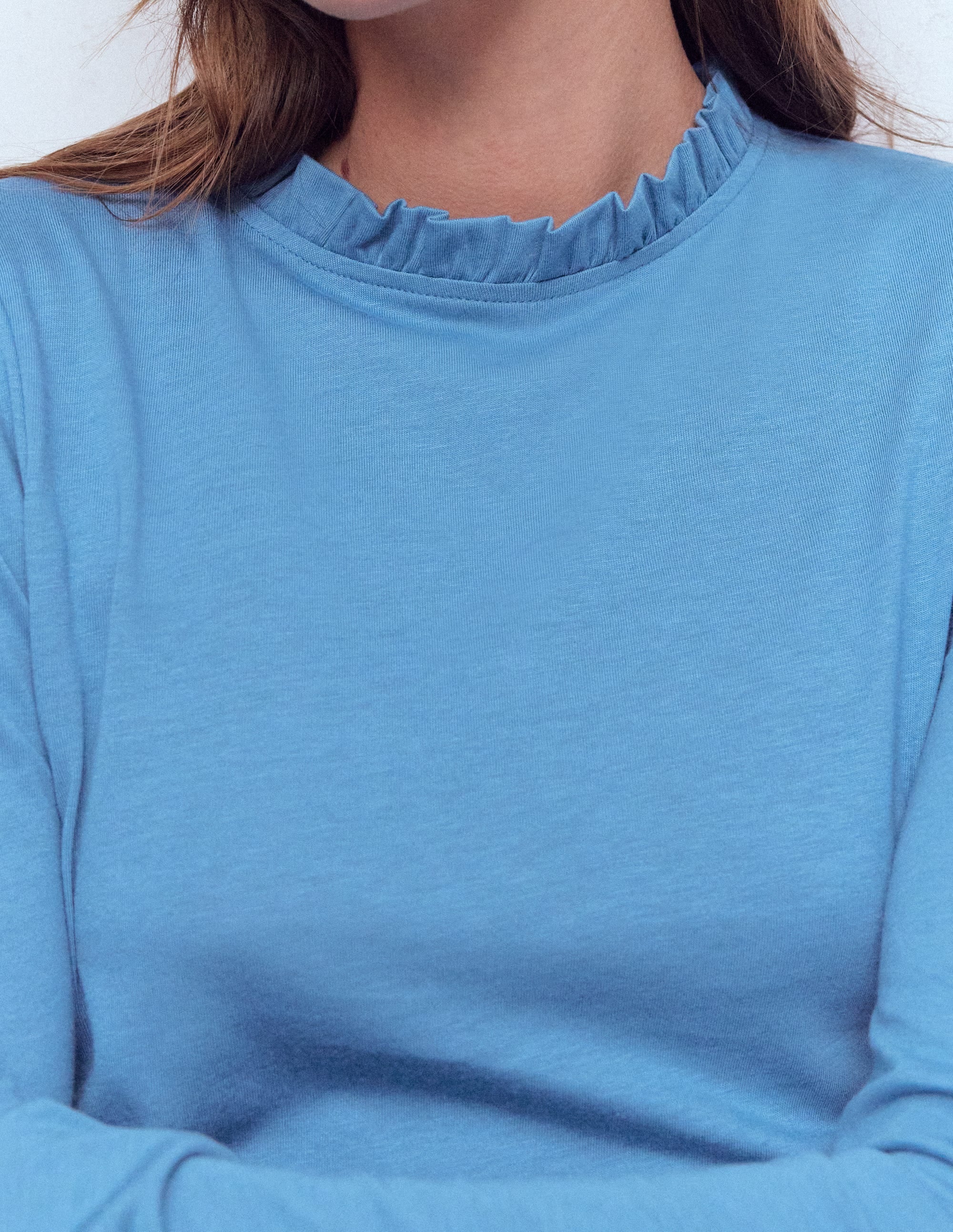 Supersoft Frill Detail Top-Captains Blue - Image 2